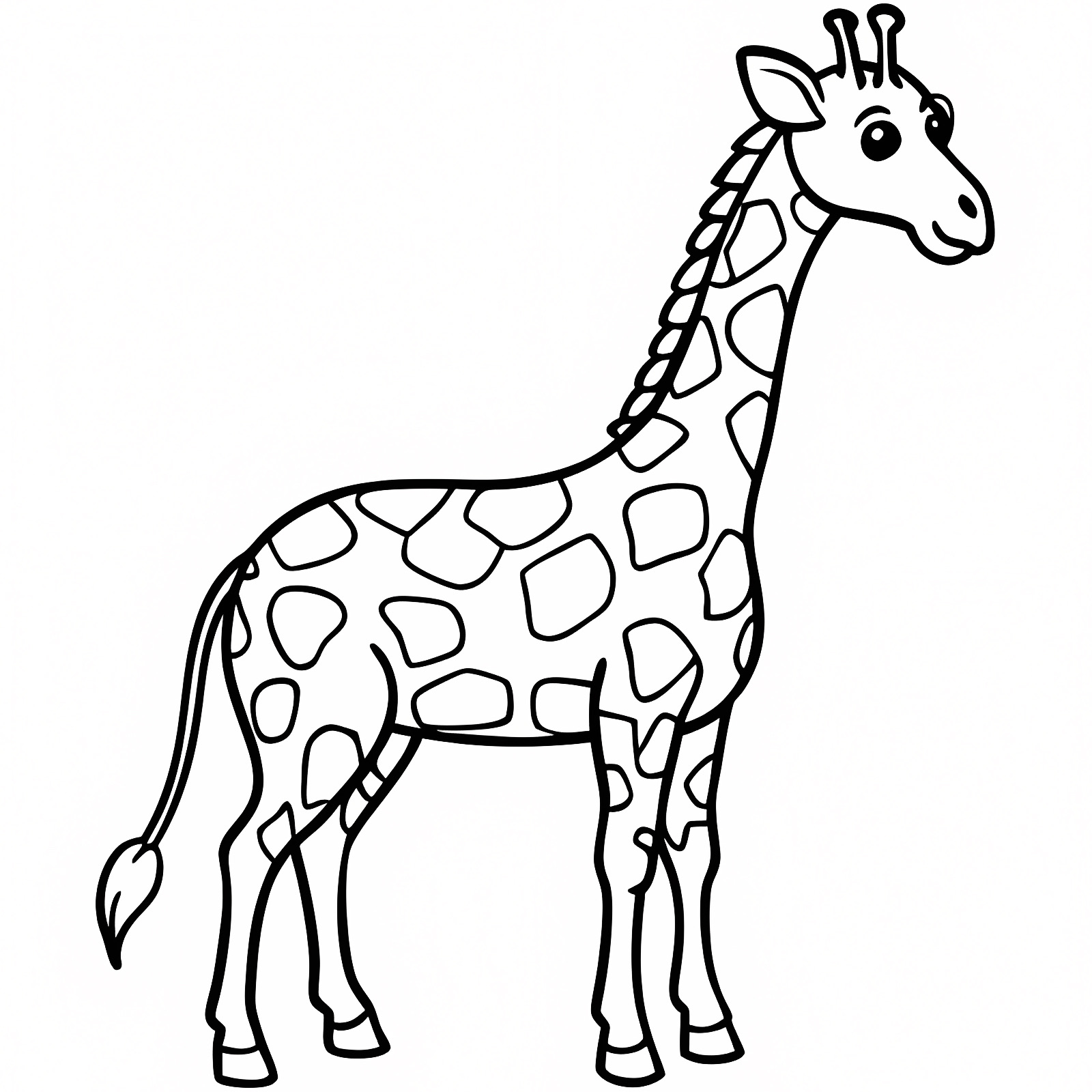 Girafe dans la savane — Coloriage à imprimer gratuit