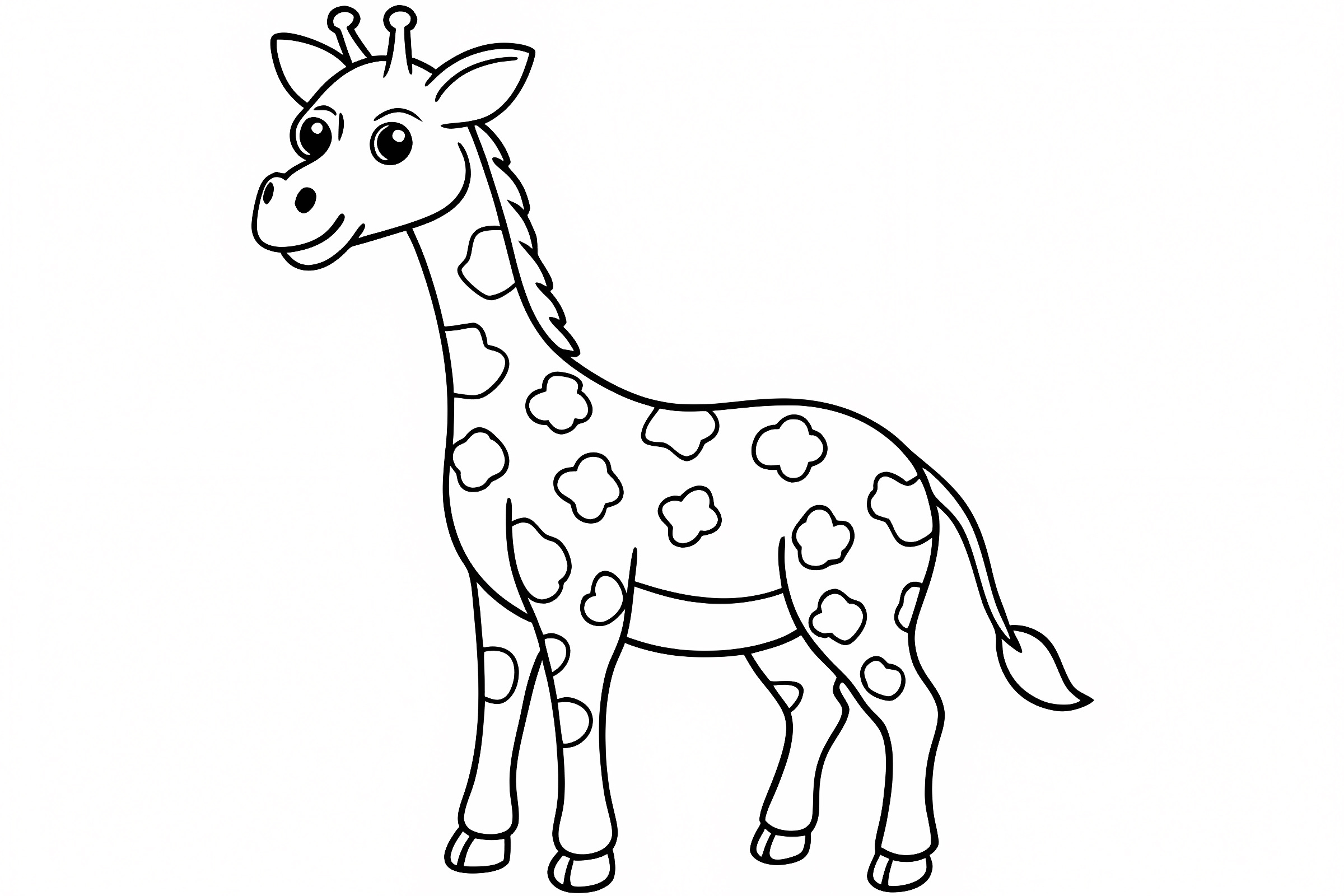 Girafe mignonne — Coloriage à imprimer gratuit