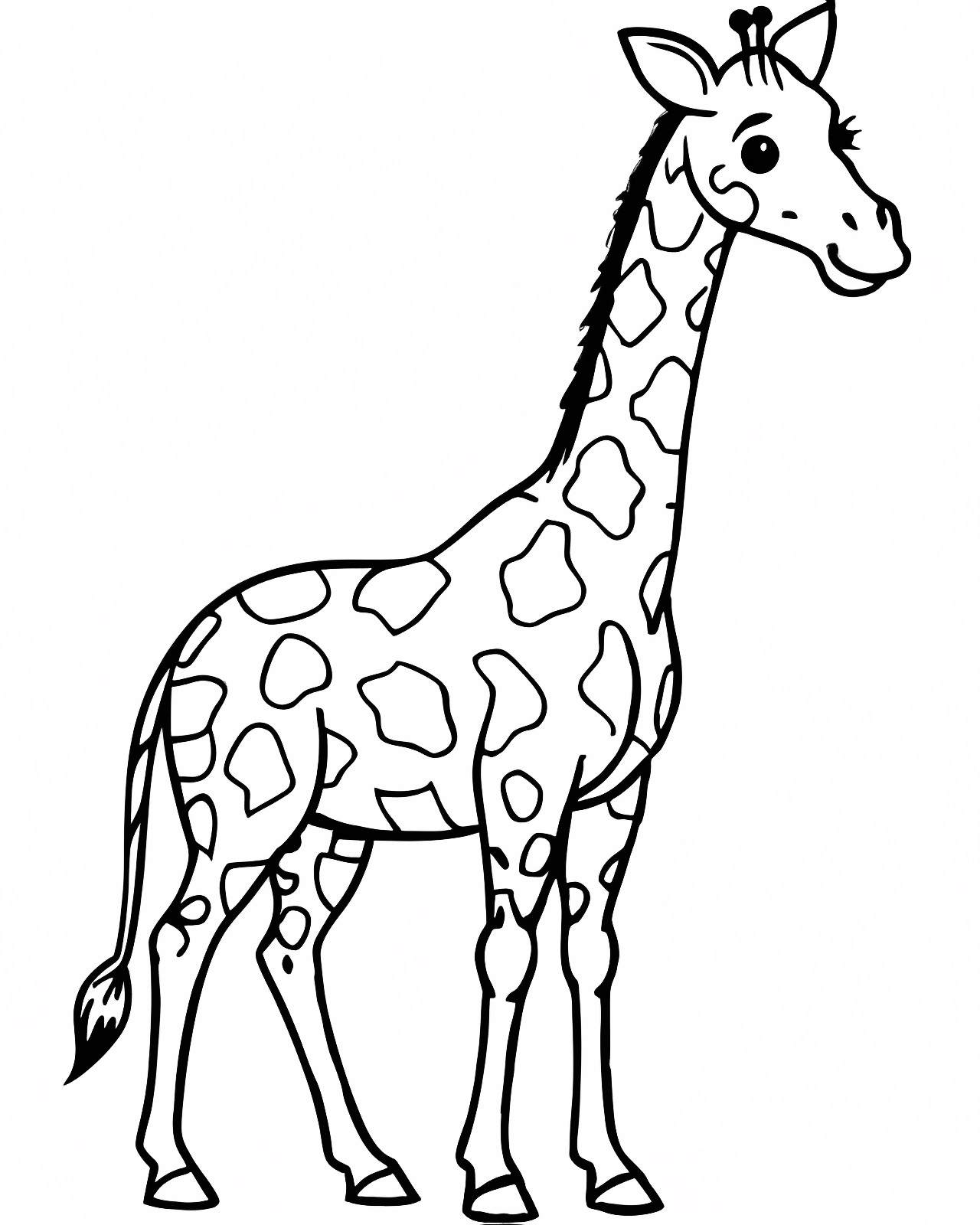 Girafe aux taches — Coloriage à imprimer gratuit