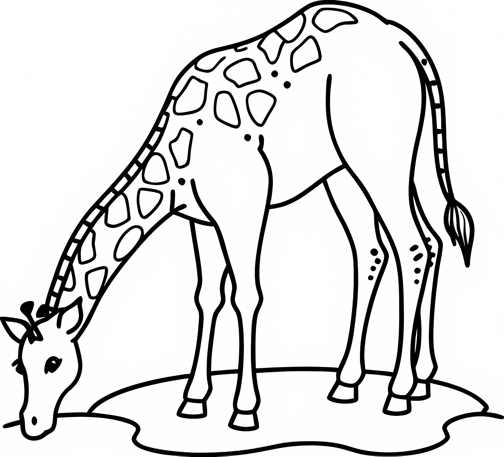 Girafe souriante — Coloriage à imprimer gratuit
