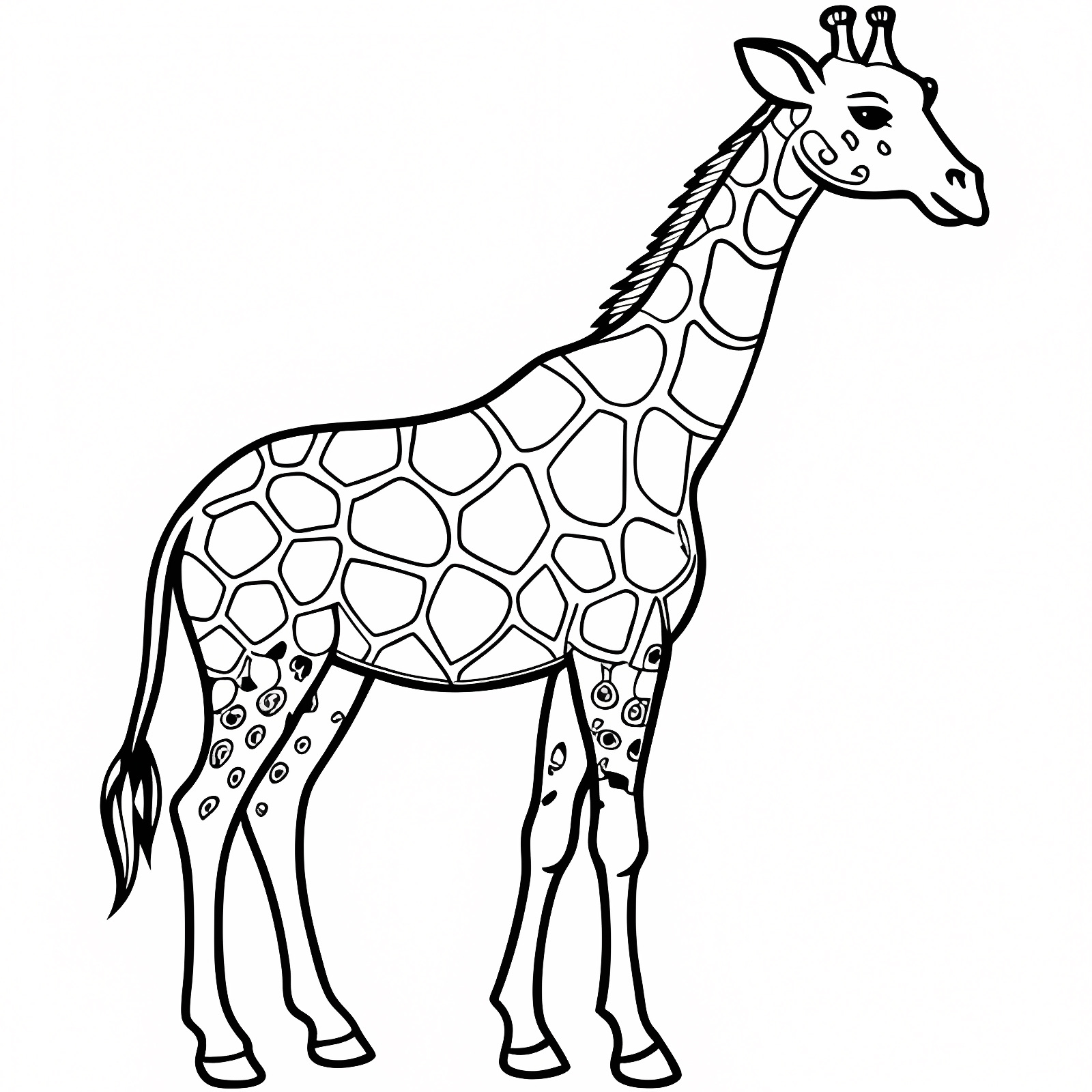 Girafe dans la savane — Coloriage à imprimer gratuit