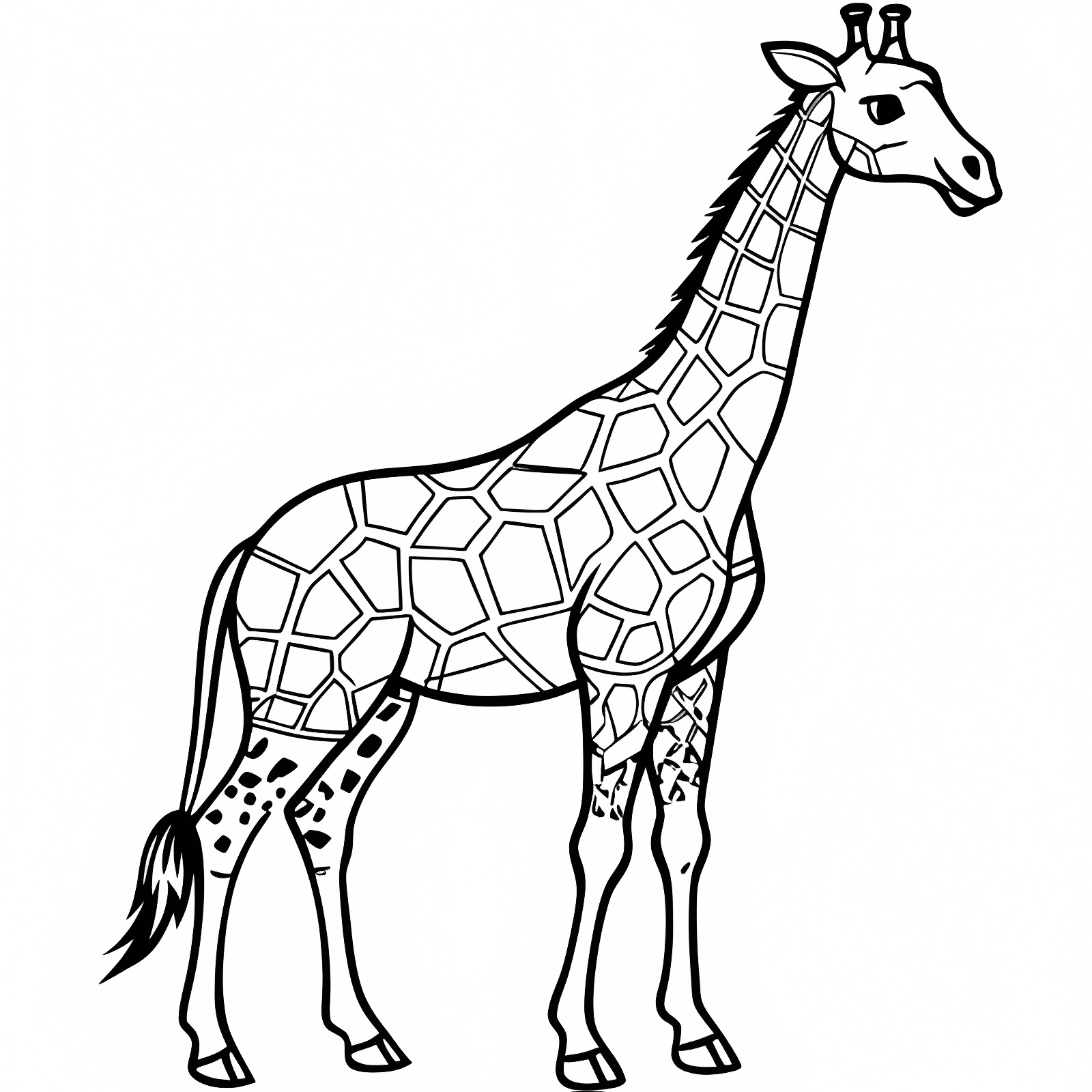 Girafe qui mange — Coloriage à imprimer gratuit