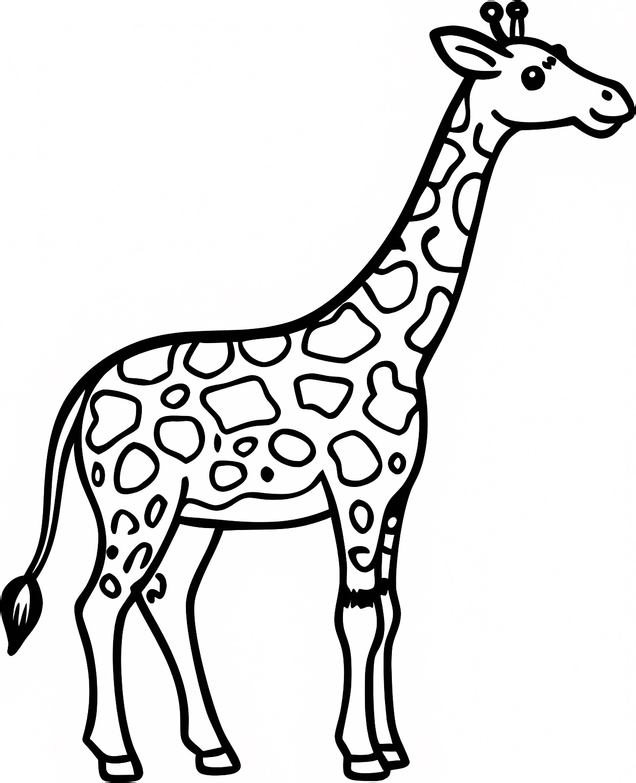 Girafe aux taches — Coloriage à imprimer gratuit
