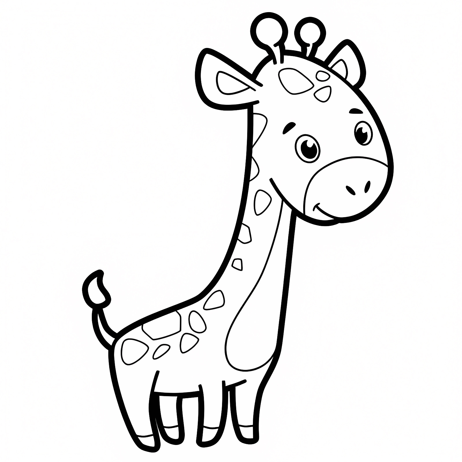 Girafe souriante — Coloriage à imprimer gratuit