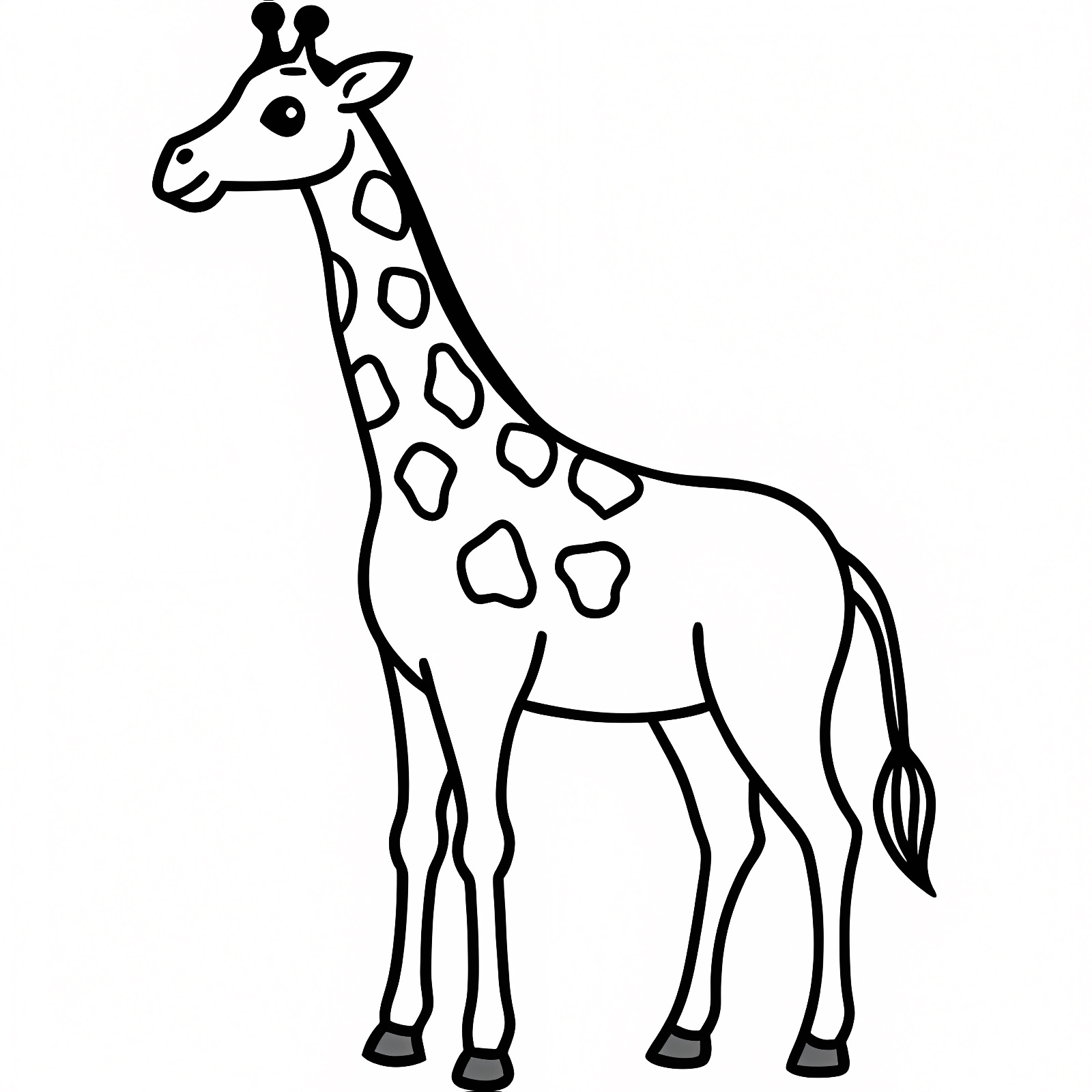 Girafe dans la savane — Coloriage à imprimer gratuit