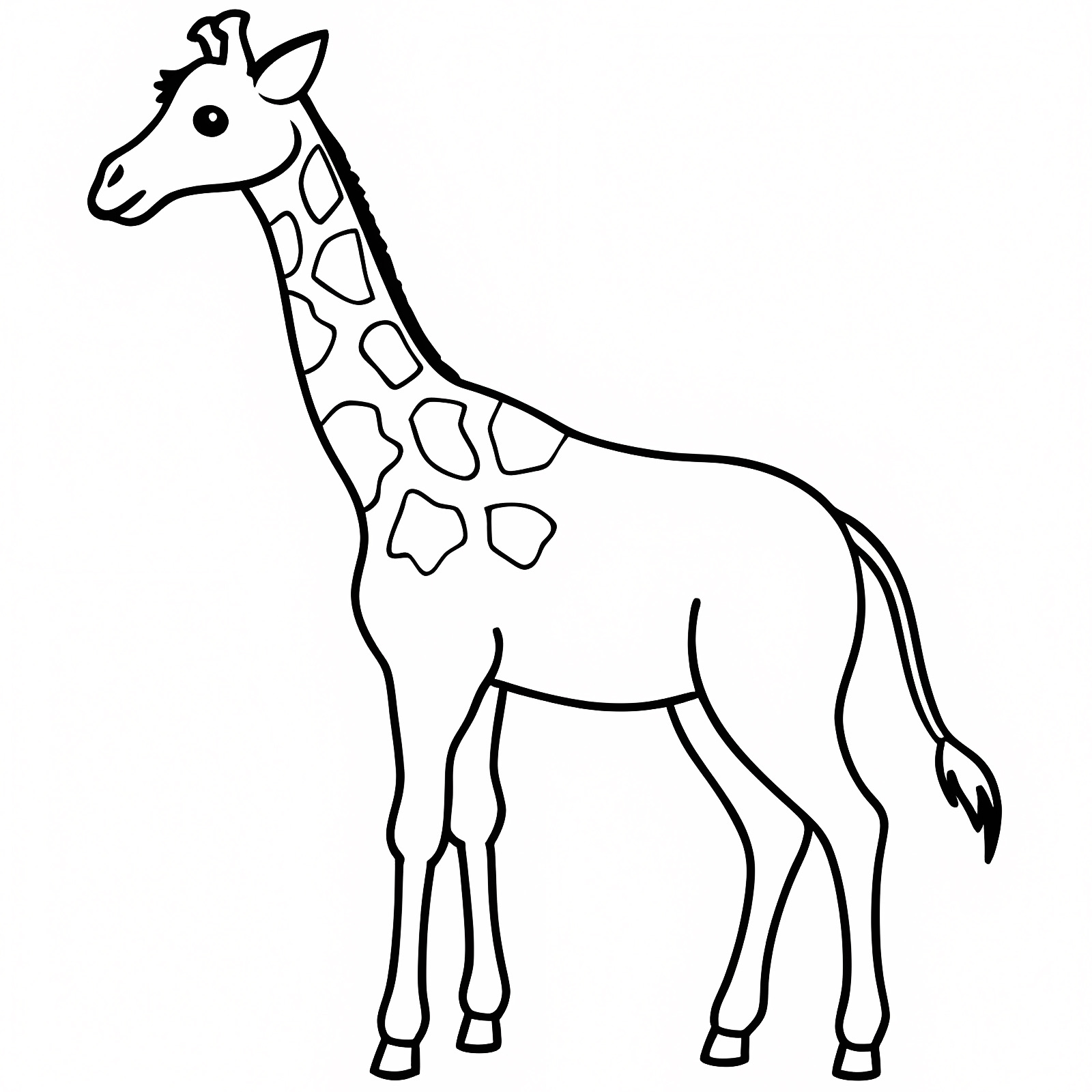 Girafe mignonne — Coloriage à imprimer gratuit