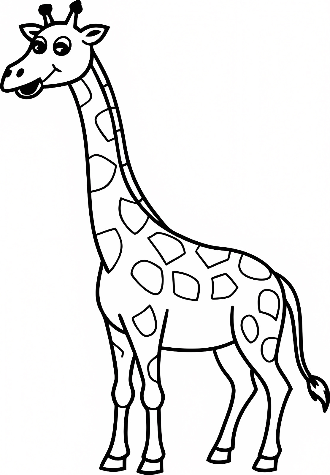 Girafe aux taches — Coloriage à imprimer gratuit