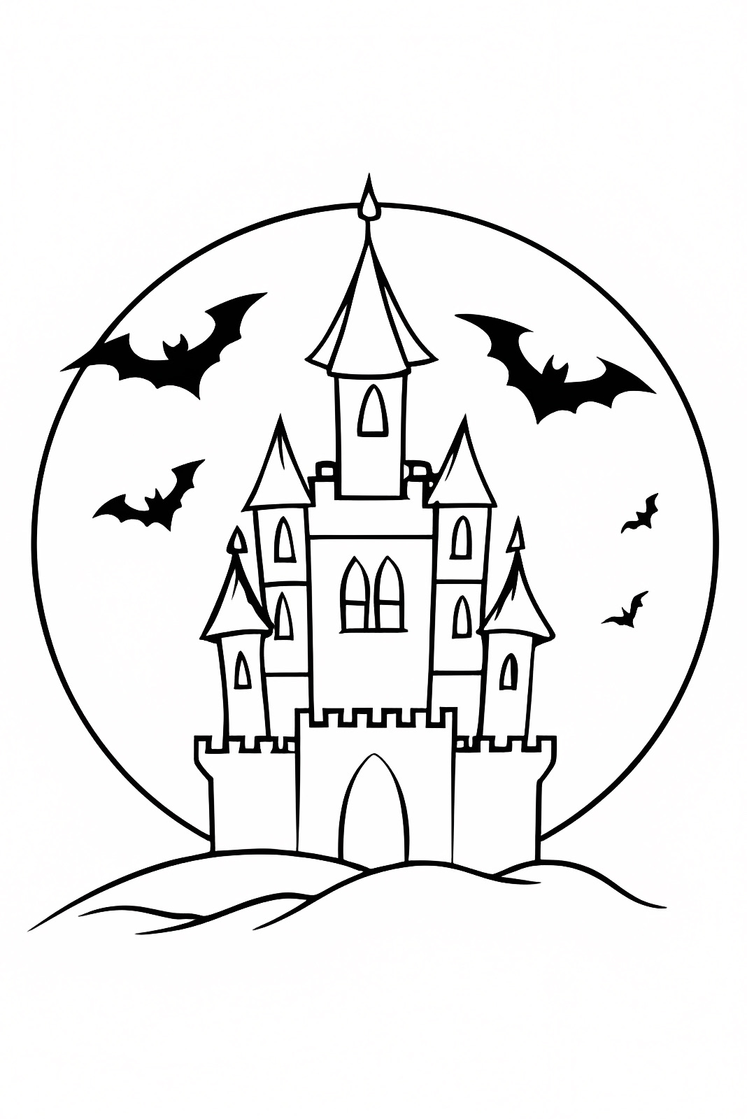 Château hanté — Coloriage à imprimer gratuit