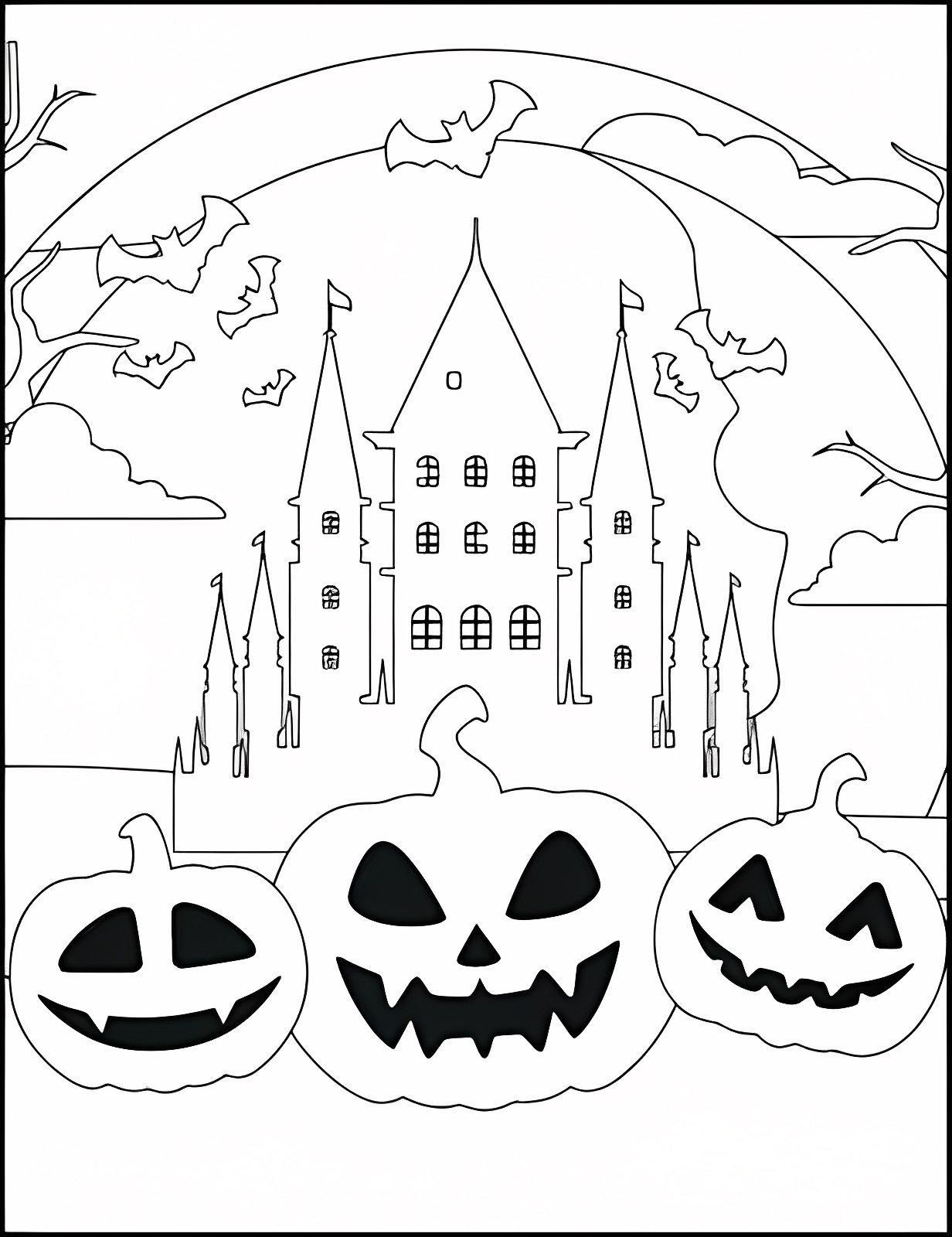 Citrouille souriante — Coloriage à imprimer gratuit