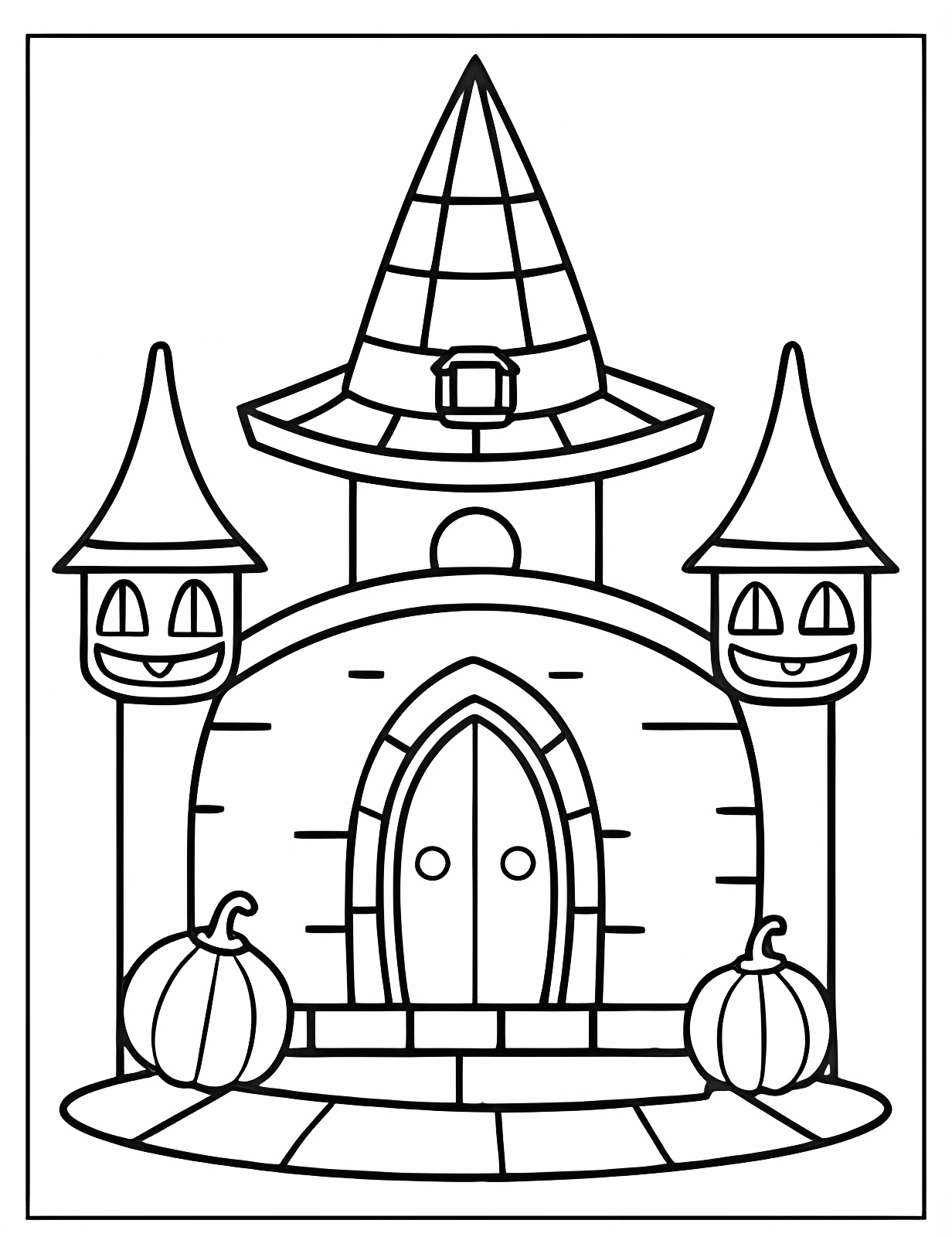 Maison hantée — Coloriage à imprimer gratuit