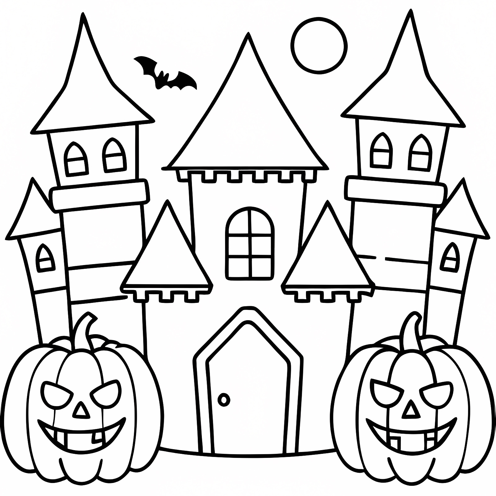 Sorcière sur son balai — Coloriage à imprimer gratuit