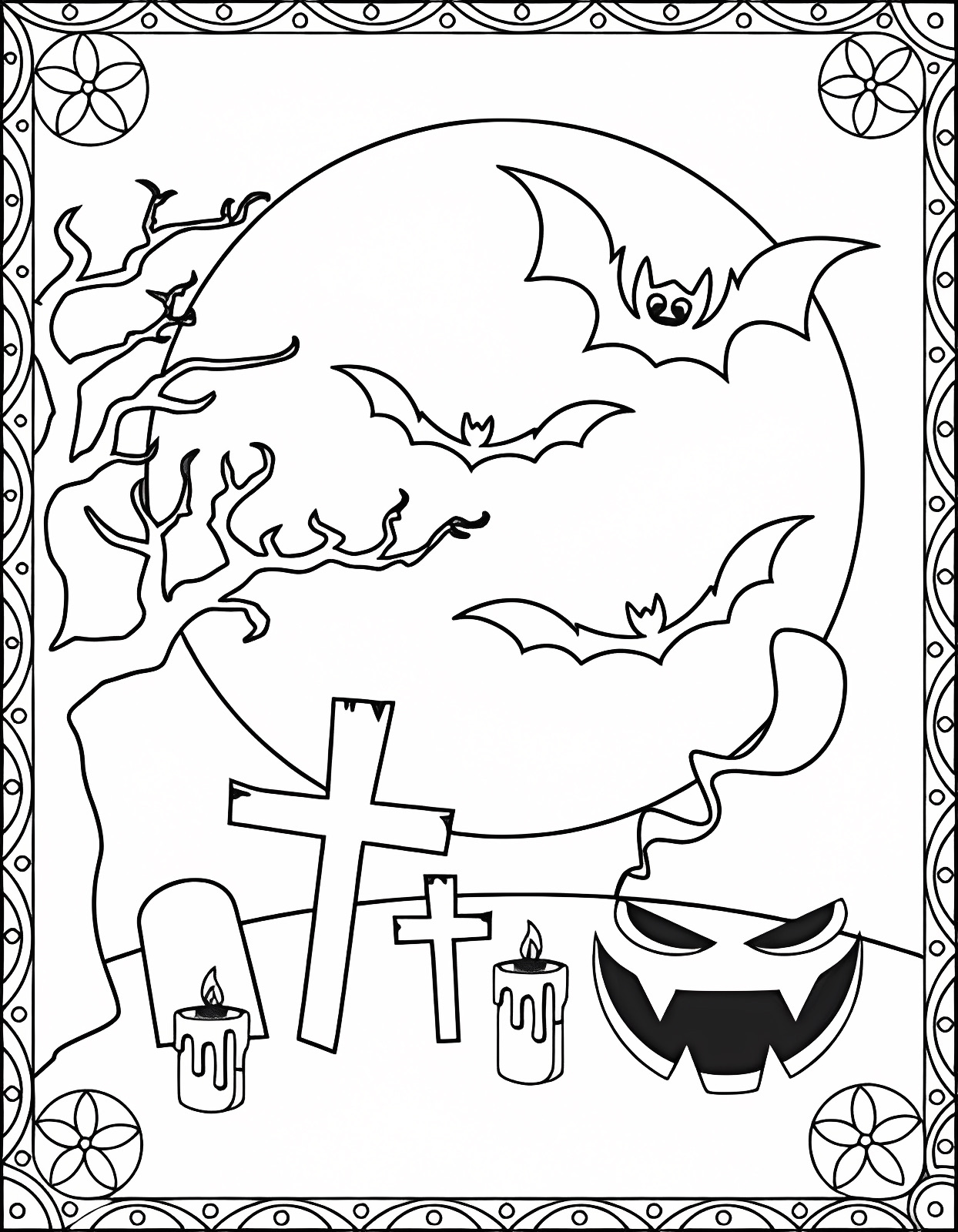 Sorcière sur son balai — Coloriage à imprimer gratuit