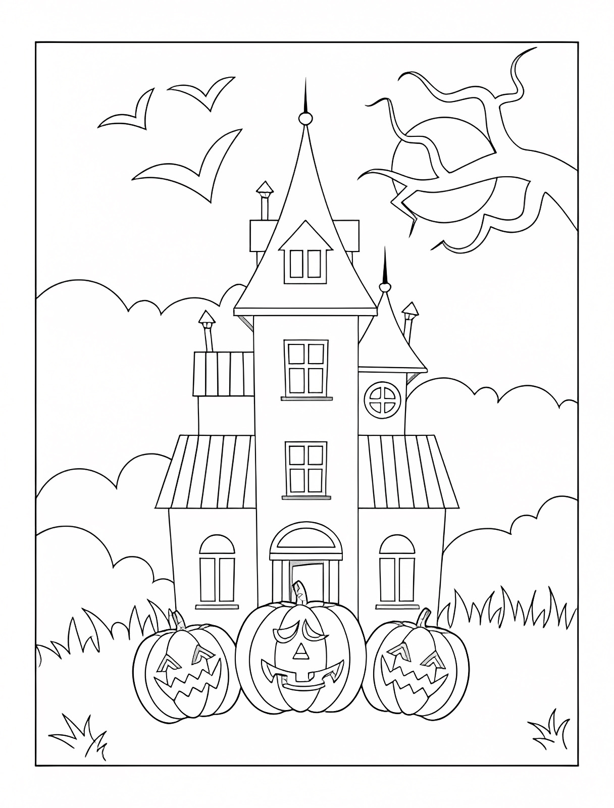 Fantôme rigolo — Coloriage à imprimer gratuit