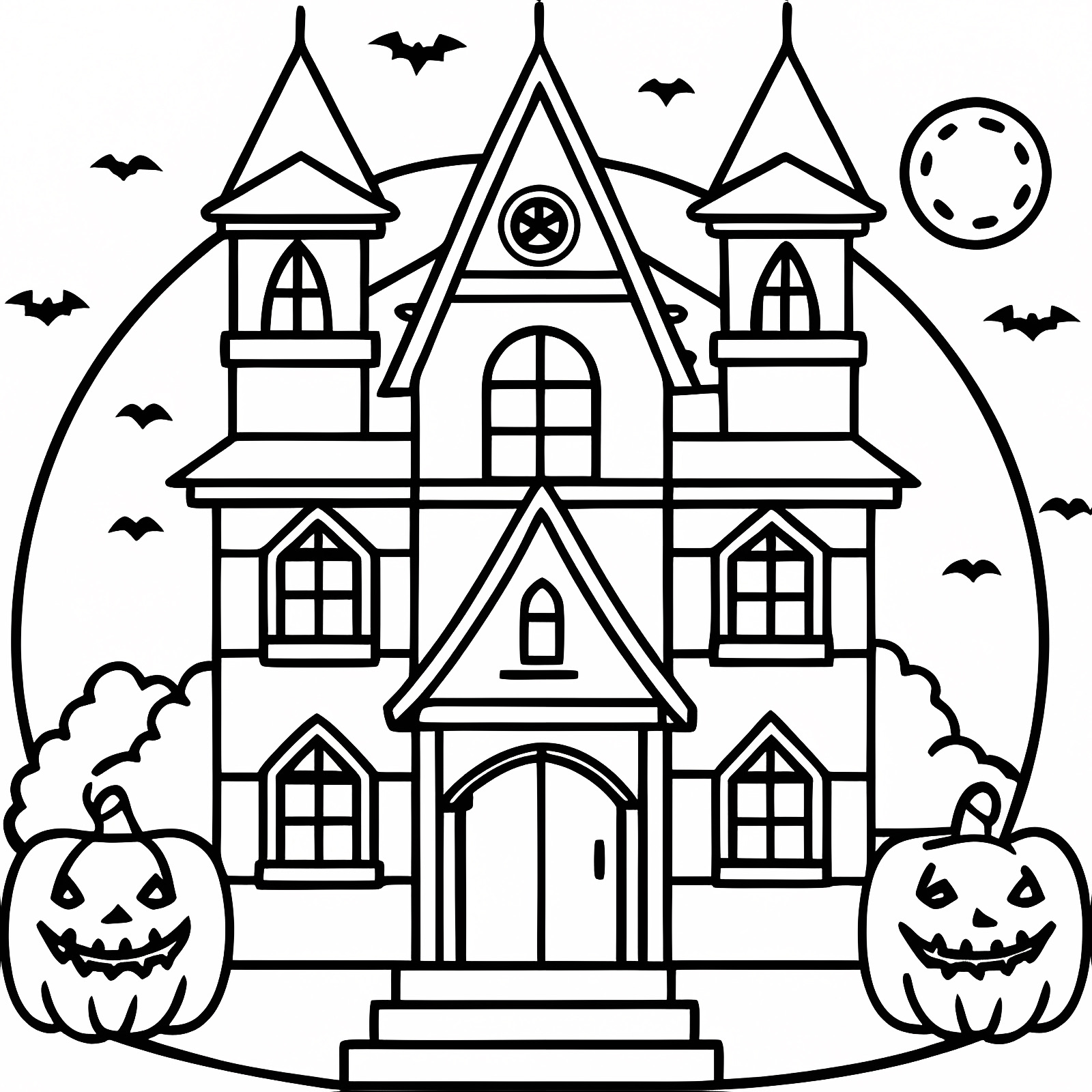 Maison hantée — Coloriage à imprimer gratuit