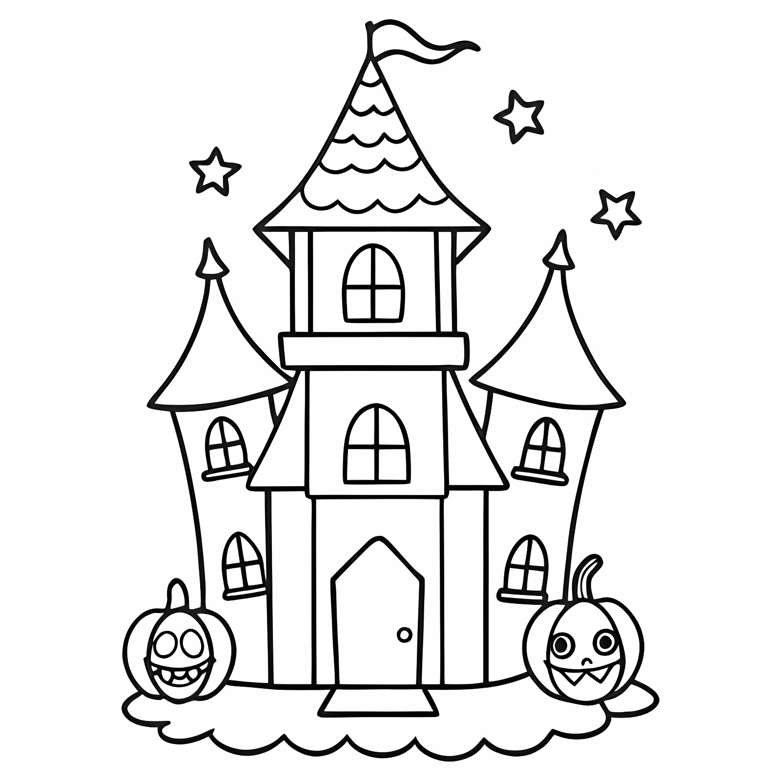 Fantôme rigolo — Coloriage à imprimer gratuit