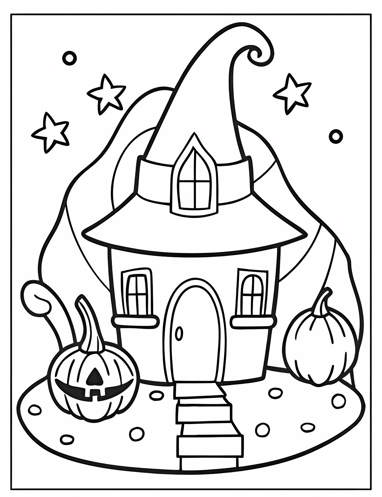 Château hanté — Coloriage à imprimer gratuit