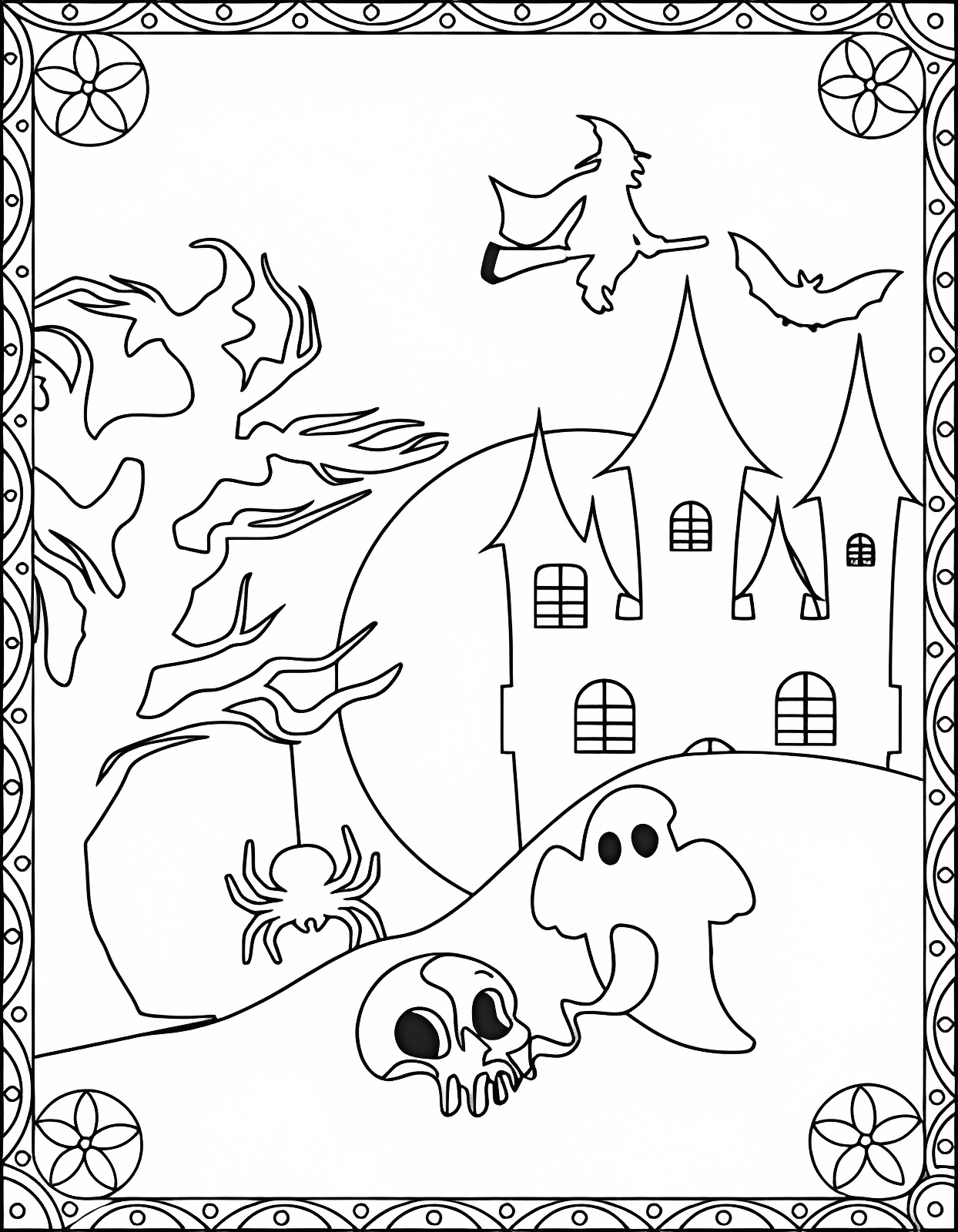 Chat noir d'Halloween — Coloriage à imprimer gratuit