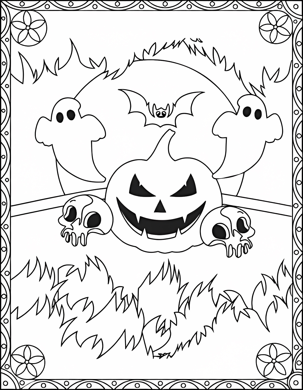 Citrouille souriante — Coloriage à imprimer gratuit