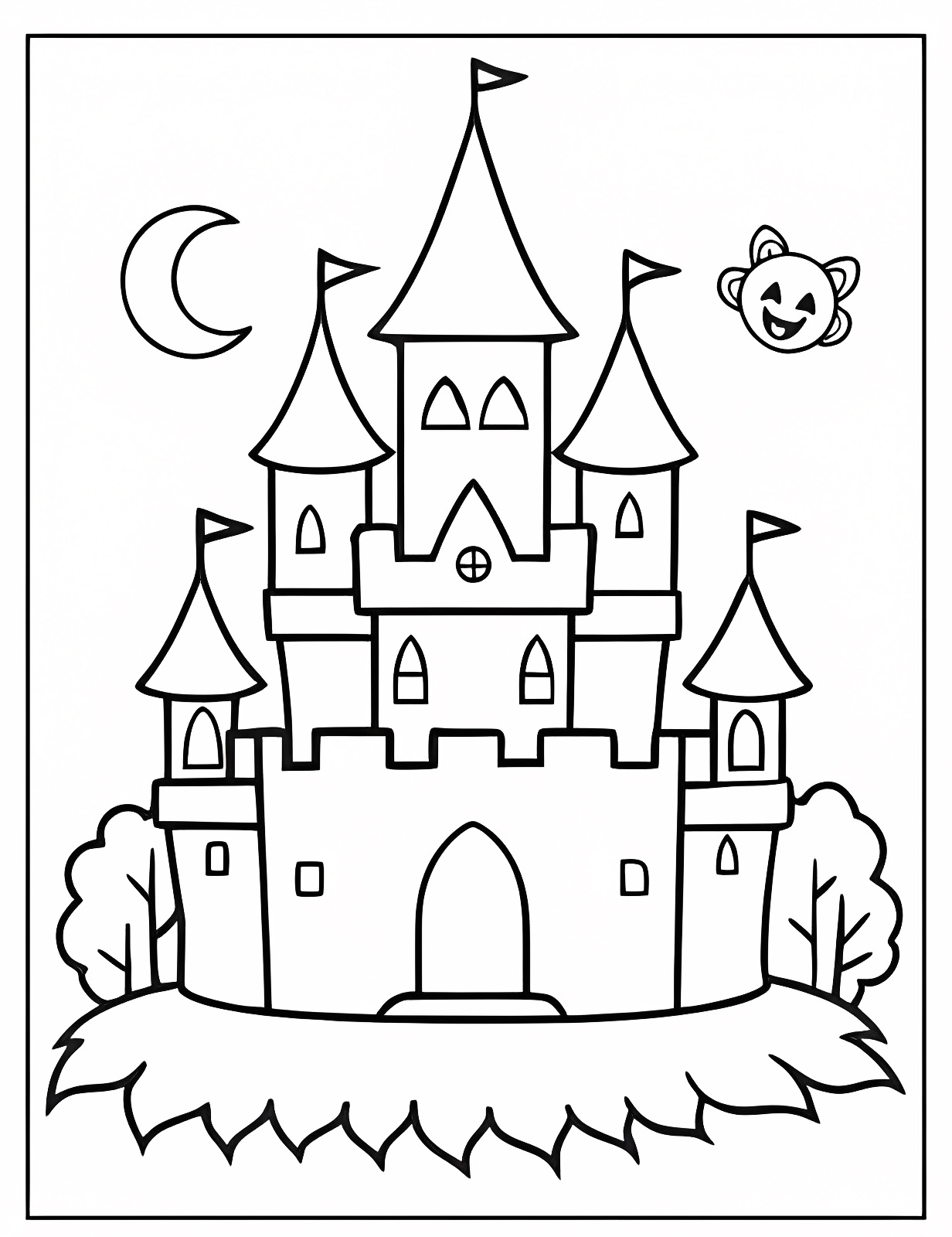 Maison hantée — Coloriage à imprimer gratuit
