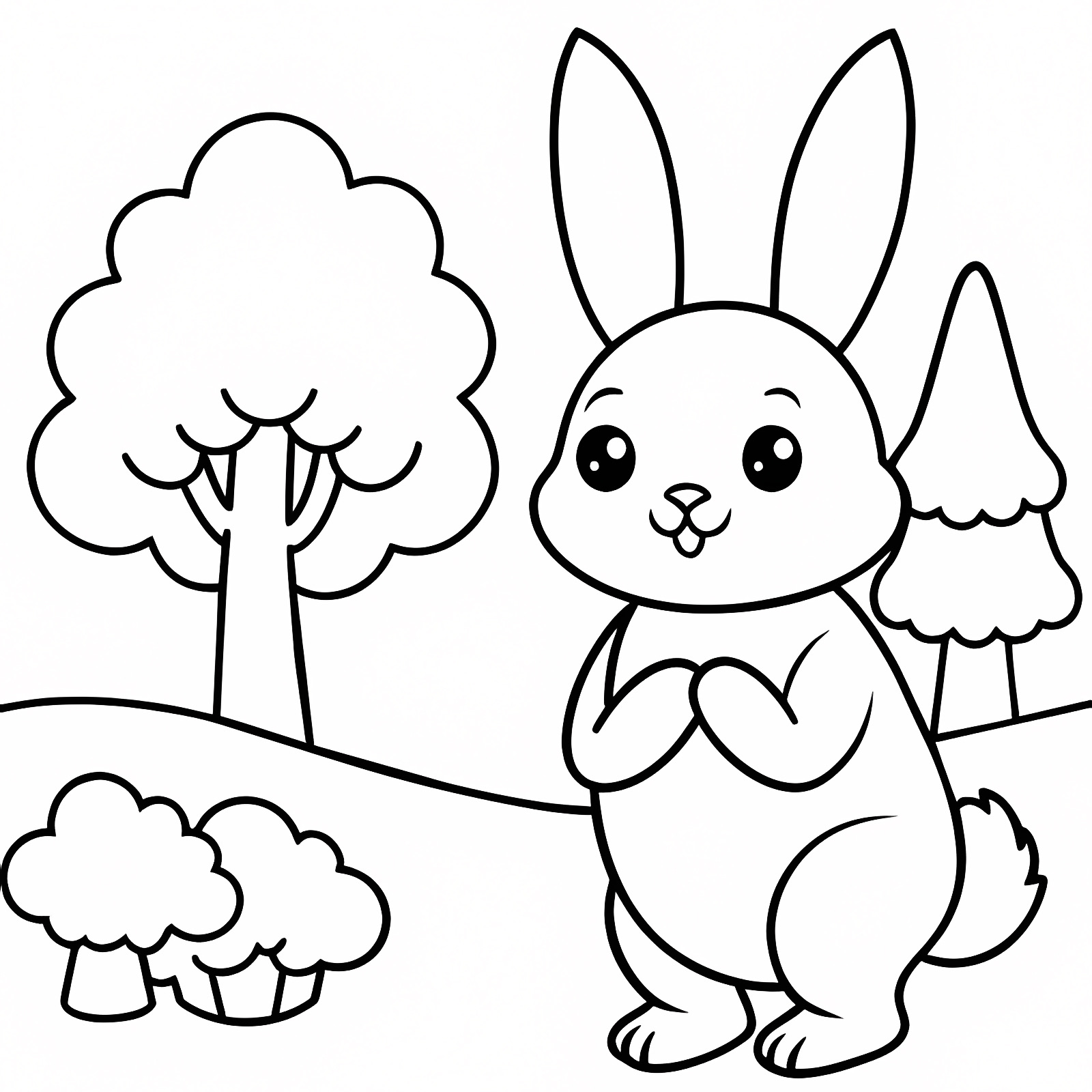 Lapin mignon livre coloriage — Coloriage à imprimer gratuit