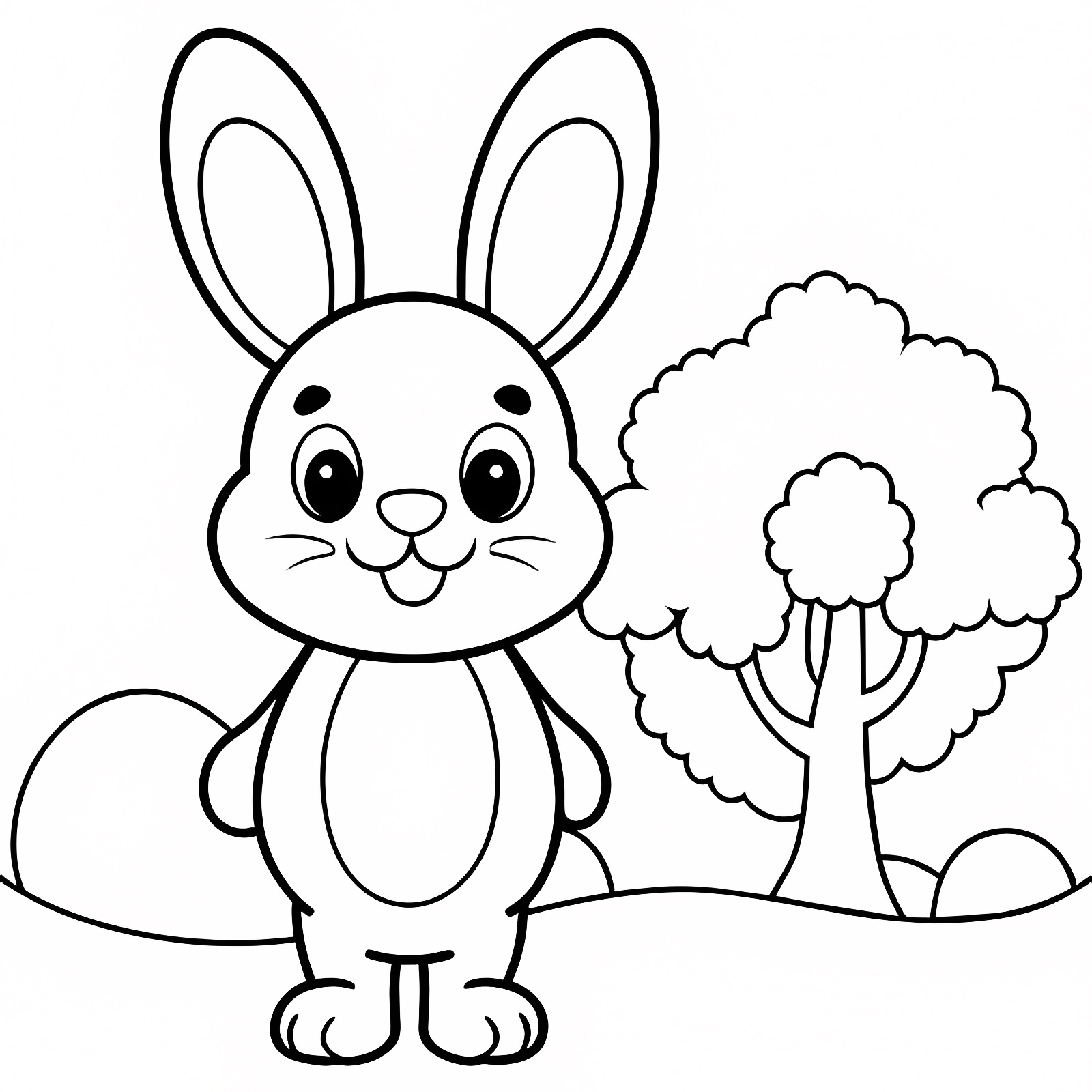 Lapin kawaii coloriage — Coloriage à imprimer gratuit
