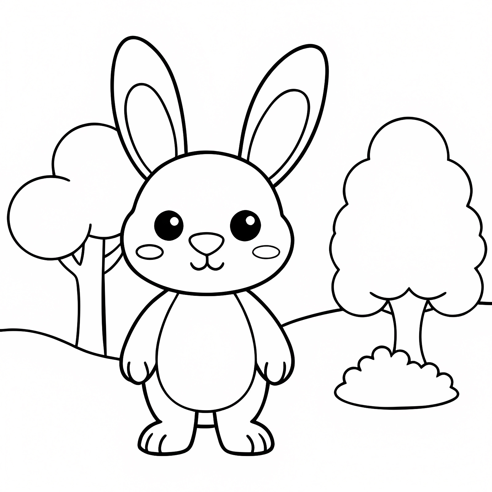 Lapin mignon livre — Coloriage à imprimer gratuit
