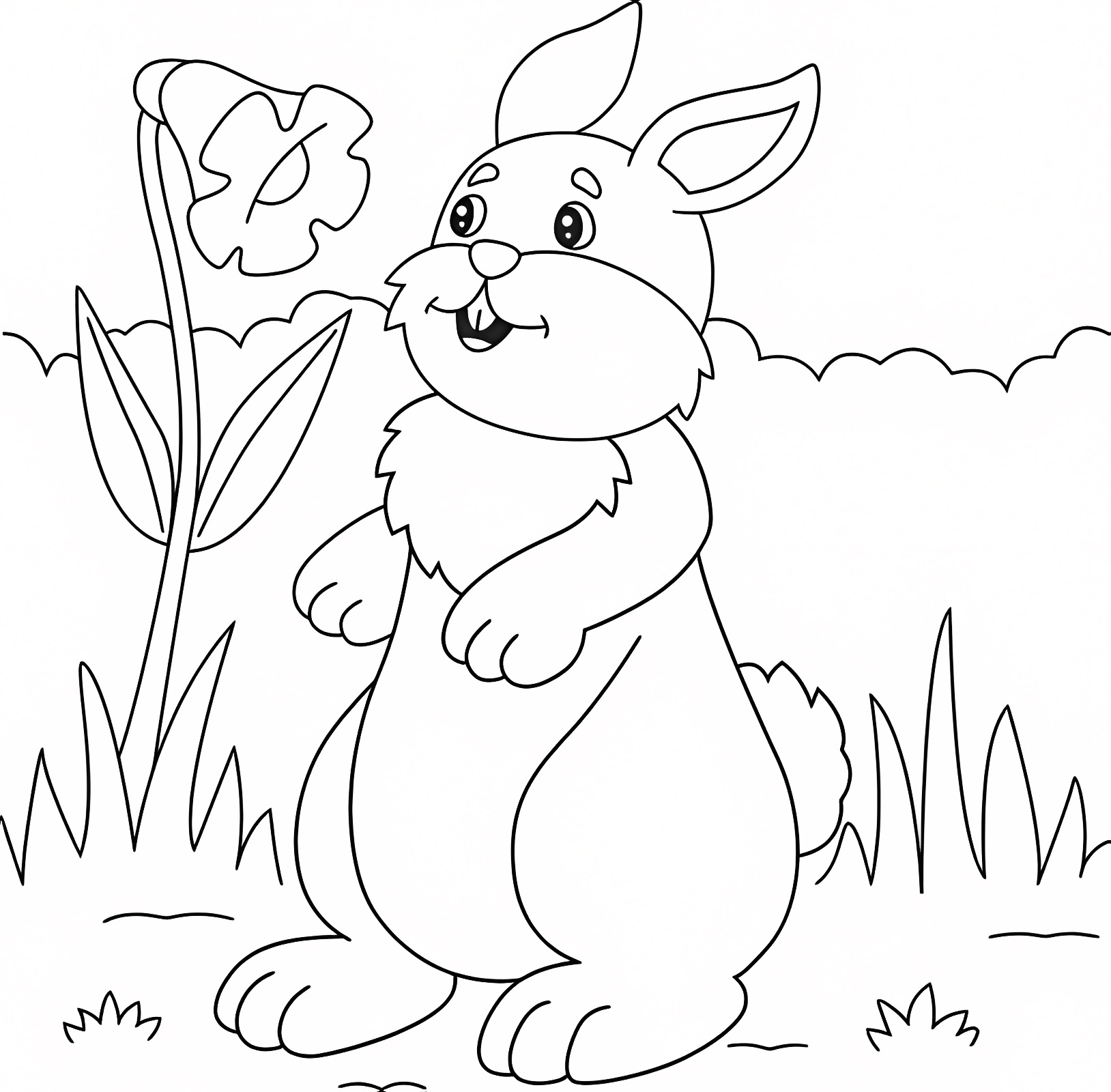Lapin coloriage simple — Coloriage à imprimer gratuit