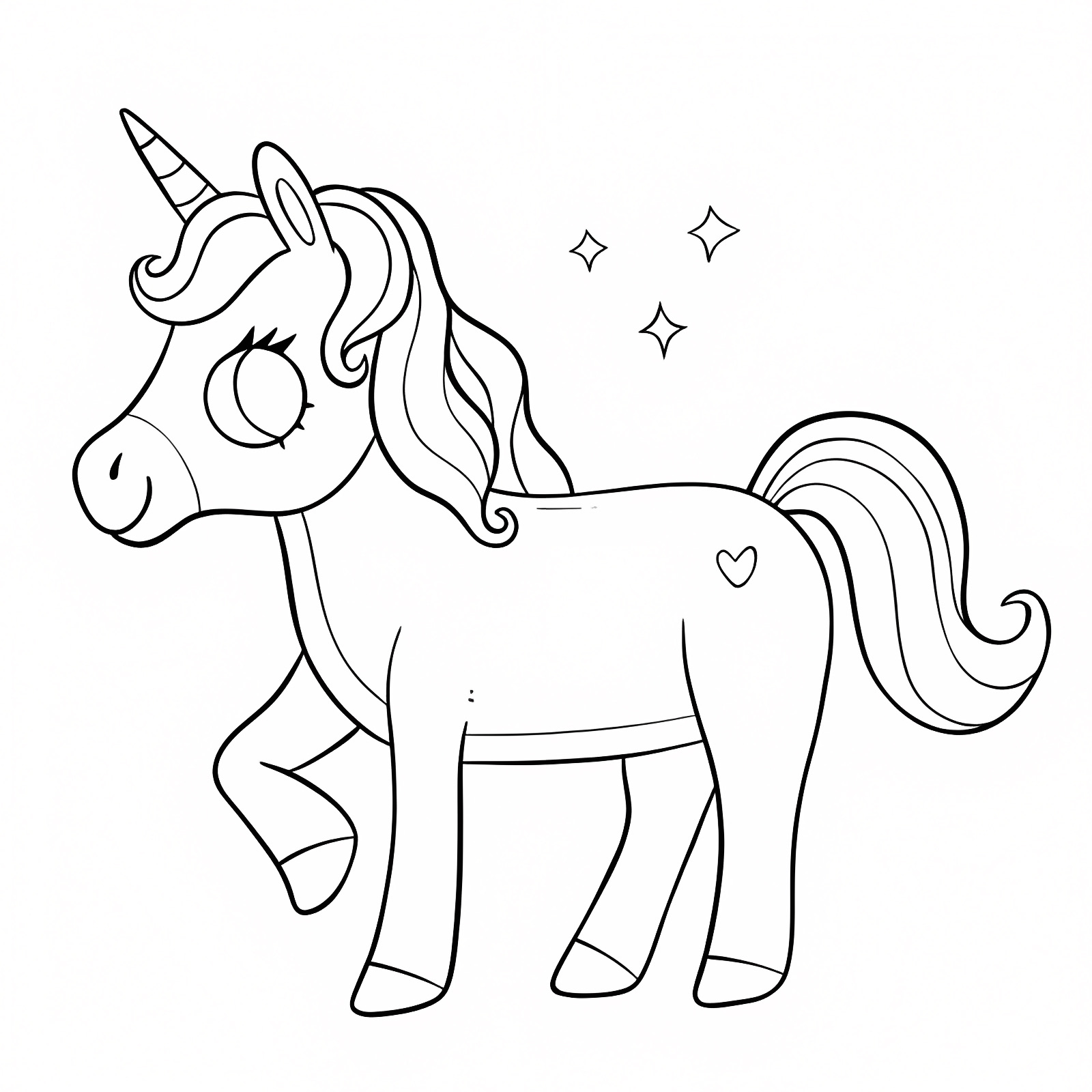 Licorne coloriage enfants — Coloriage à imprimer gratuit