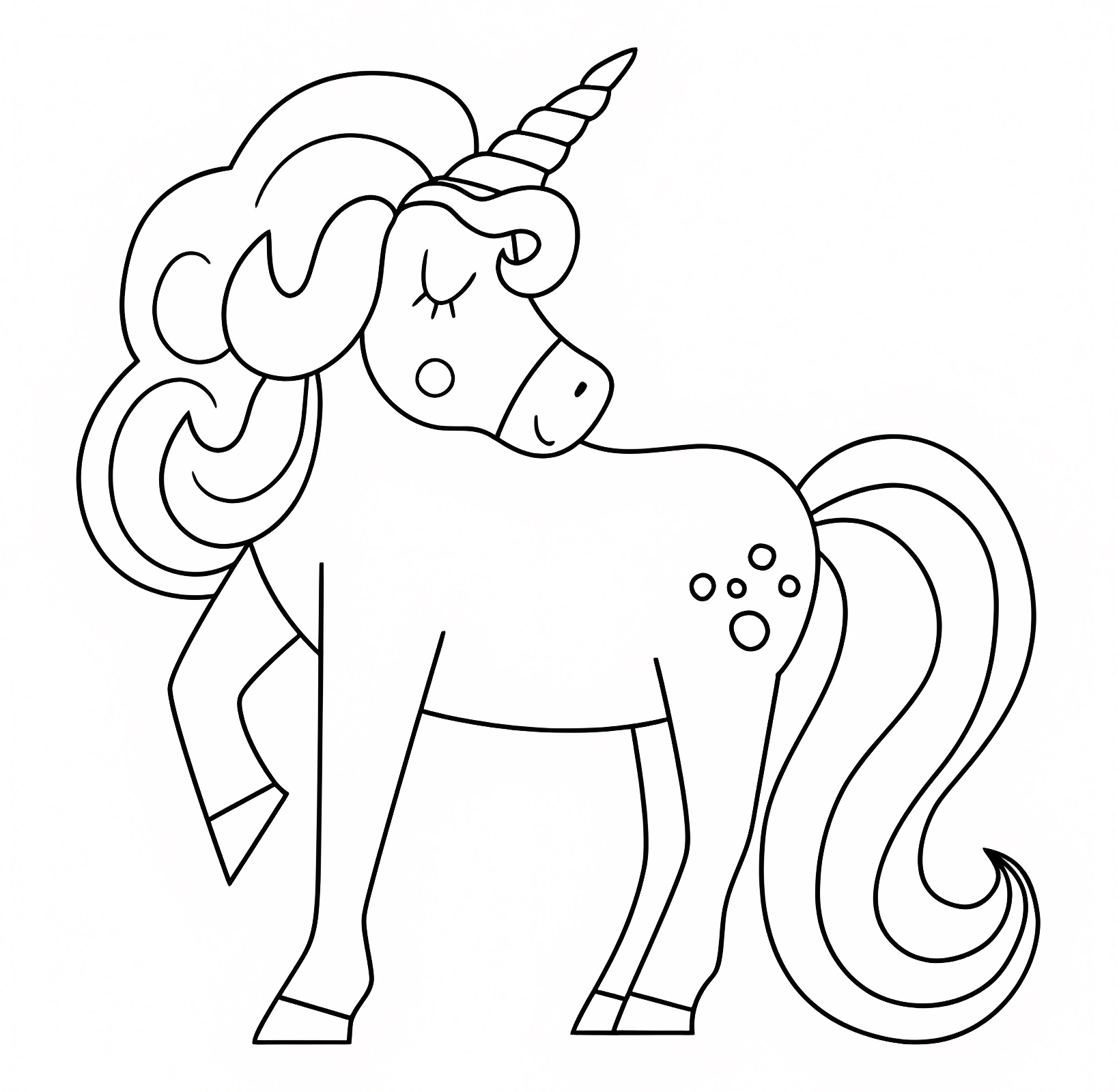 Licorne conte de fées — Coloriage à imprimer gratuit