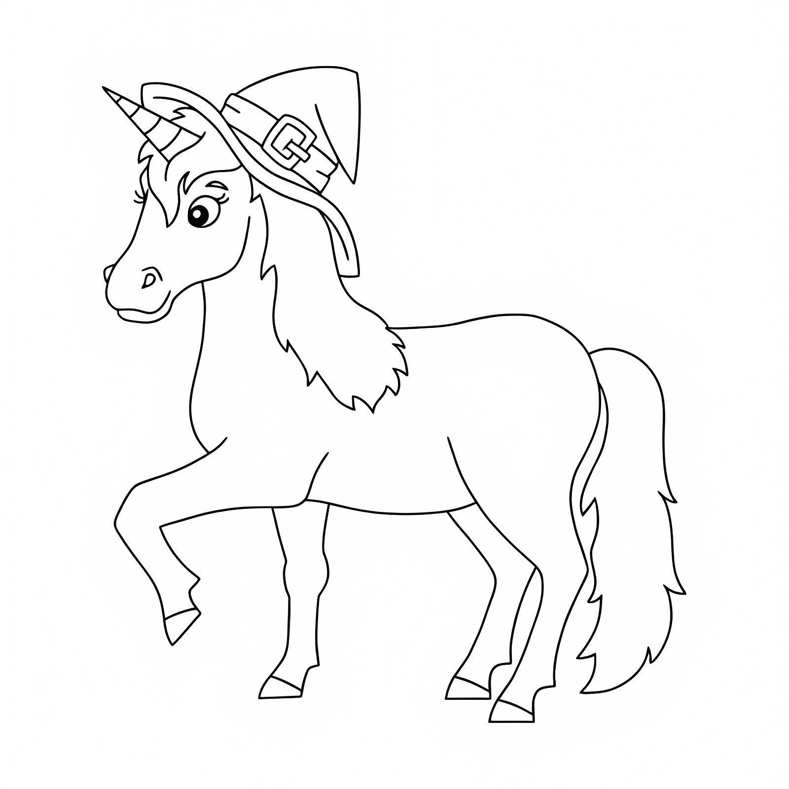 Licorne d'Halloween — Coloriage à imprimer gratuit