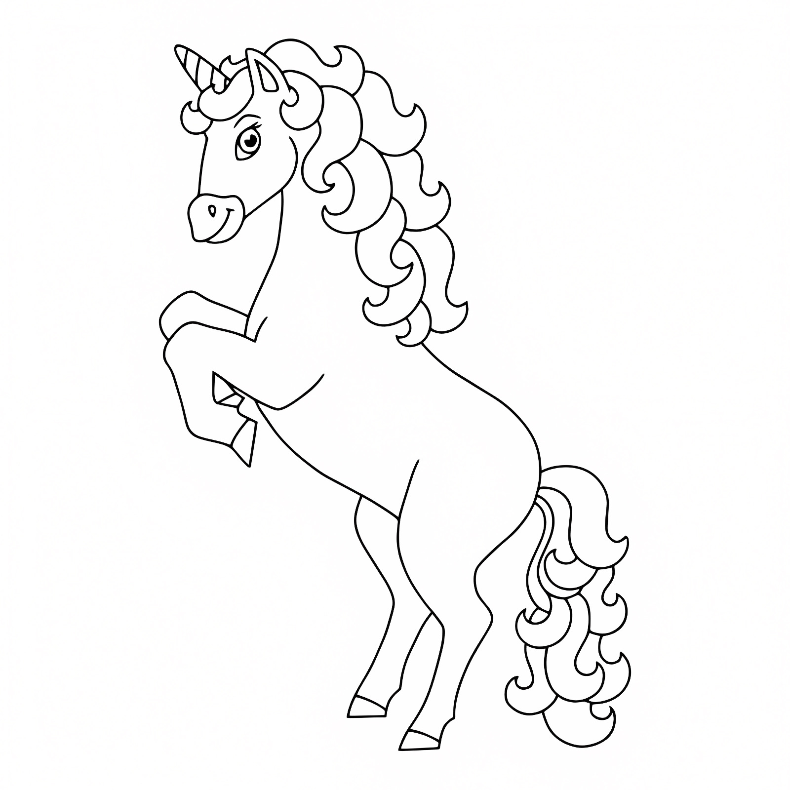 Jolie licorne fée magique — Coloriage à imprimer gratuit