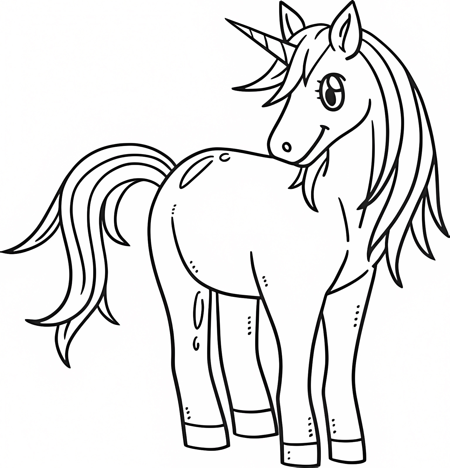 Maman licorne — Coloriage à imprimer gratuit