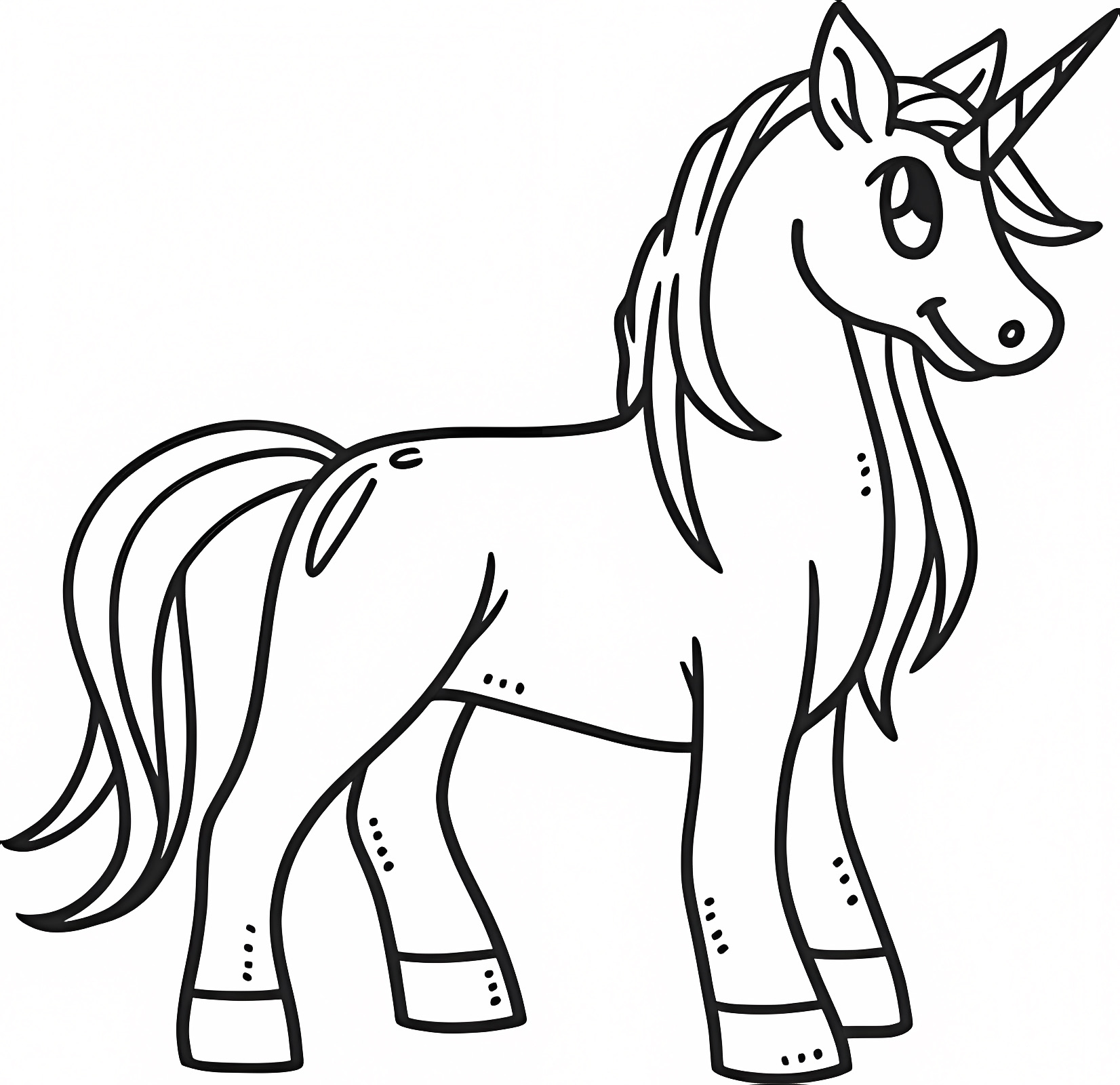 Bébé licorne adorable — Coloriage à imprimer gratuit