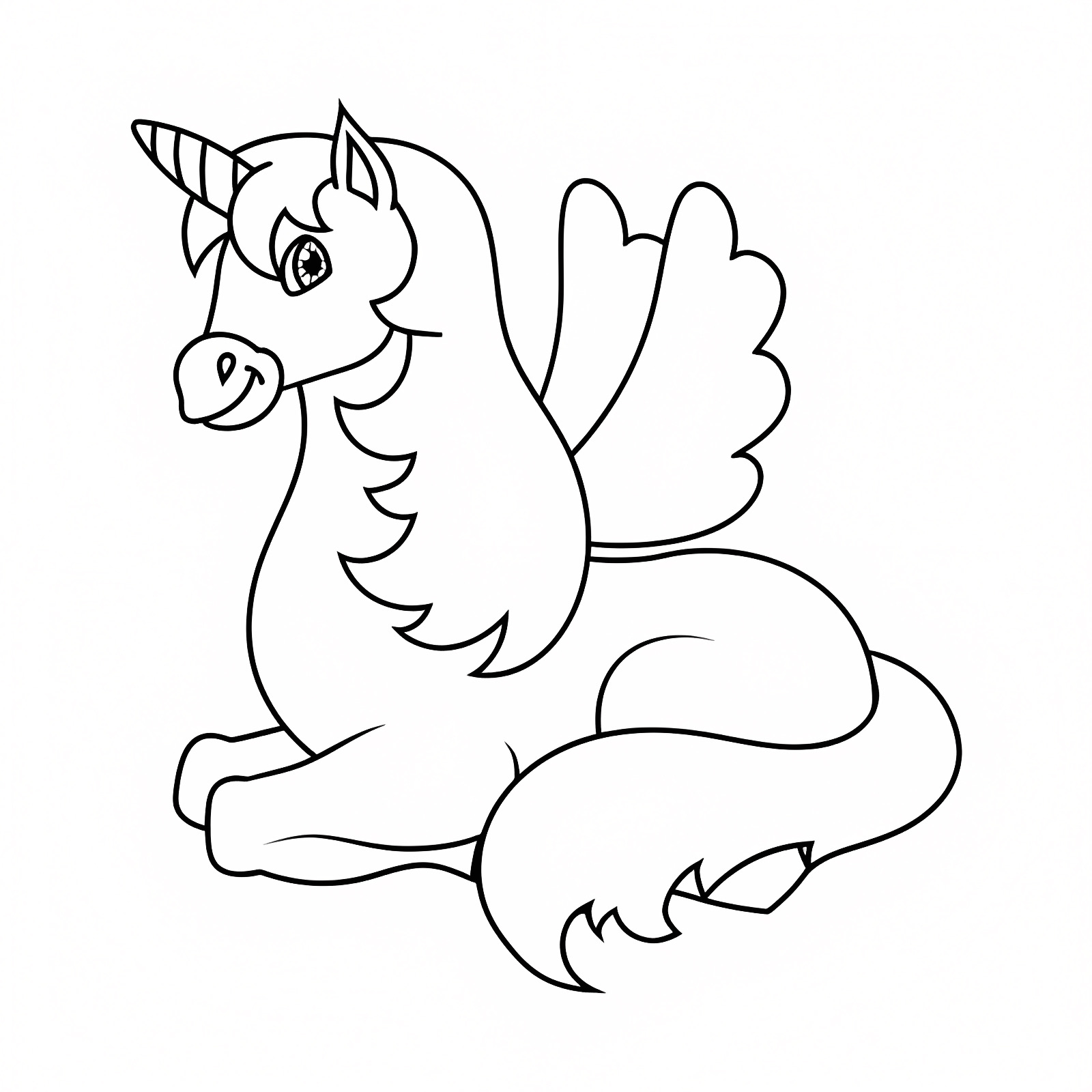 Licorne ailée magique — Coloriage à imprimer gratuit