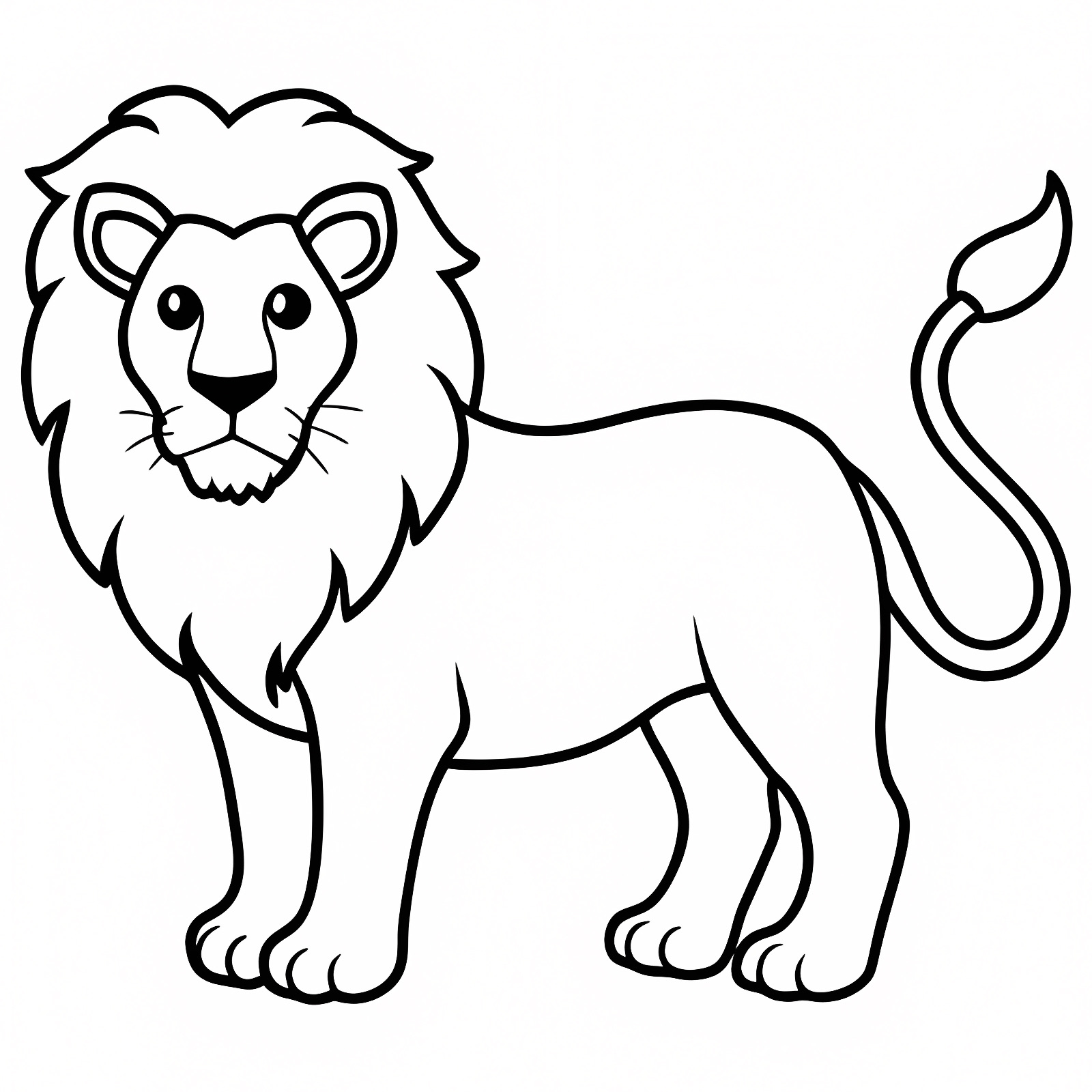 Lion avec crinière — Coloriage à imprimer gratuit
