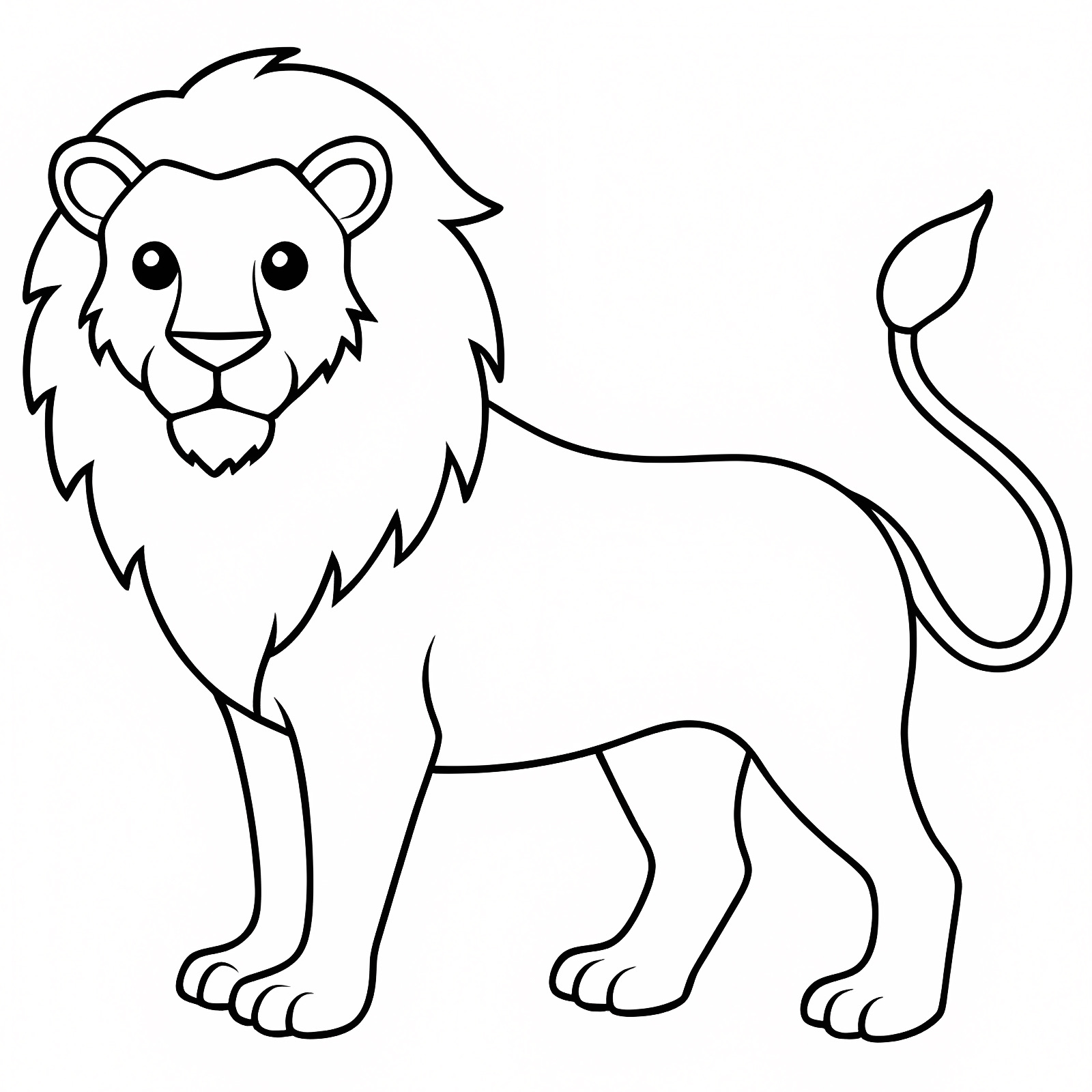 Lion pour coloriage — Coloriage à imprimer gratuit