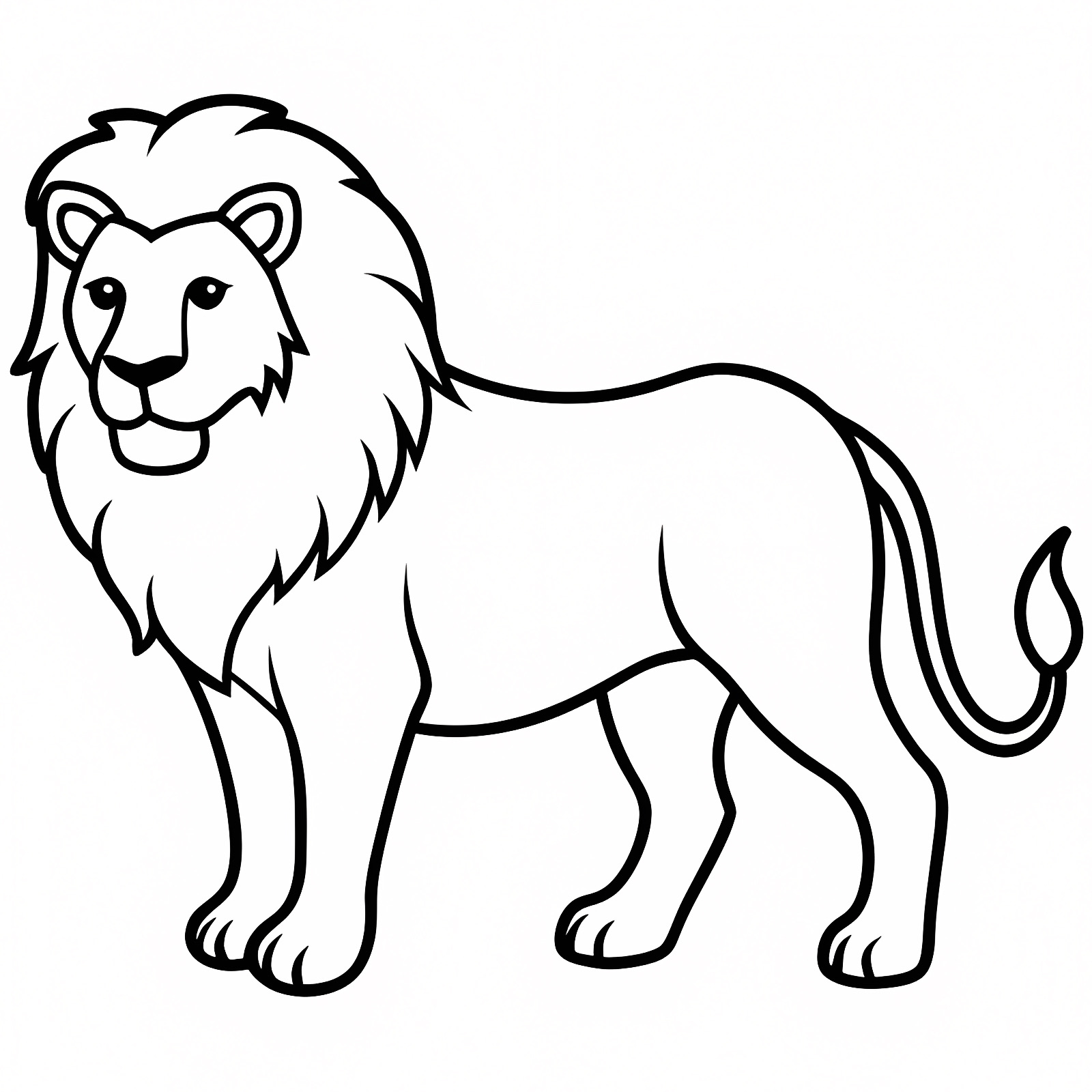 Lion noir et blanc — Coloriage à imprimer gratuit