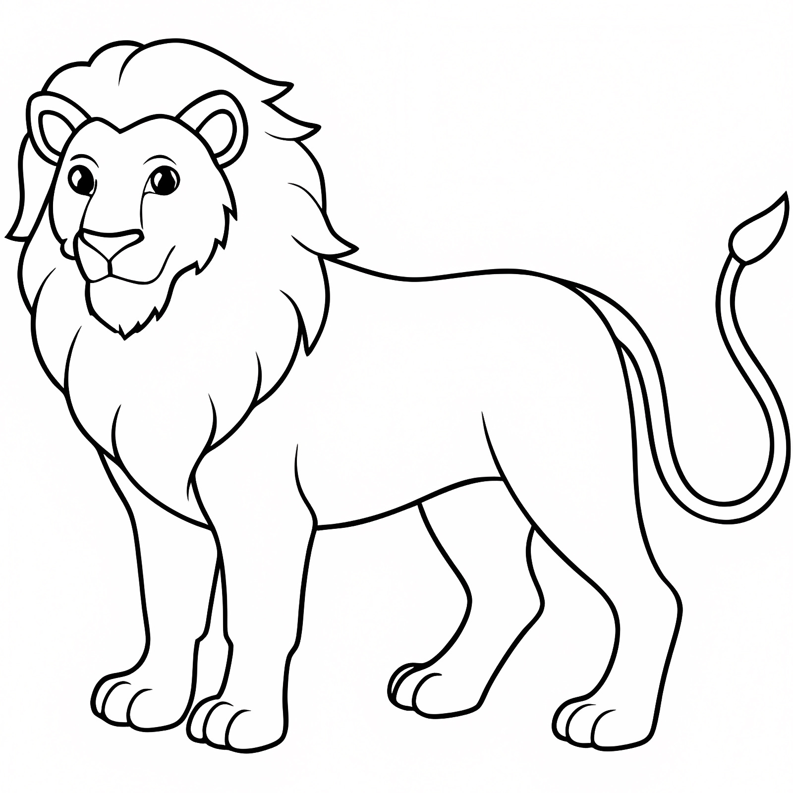 Lion contour — Coloriage à imprimer gratuit