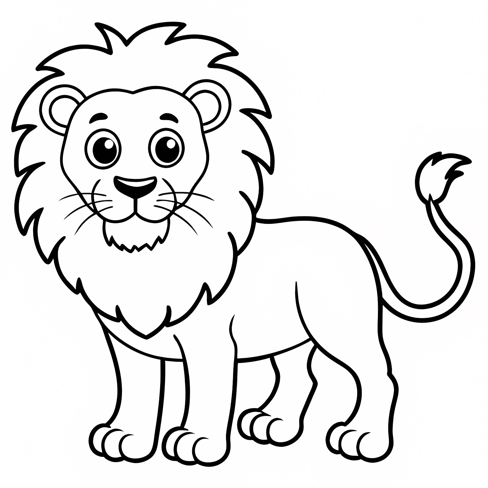 Lion dessin animé — Coloriage à imprimer gratuit