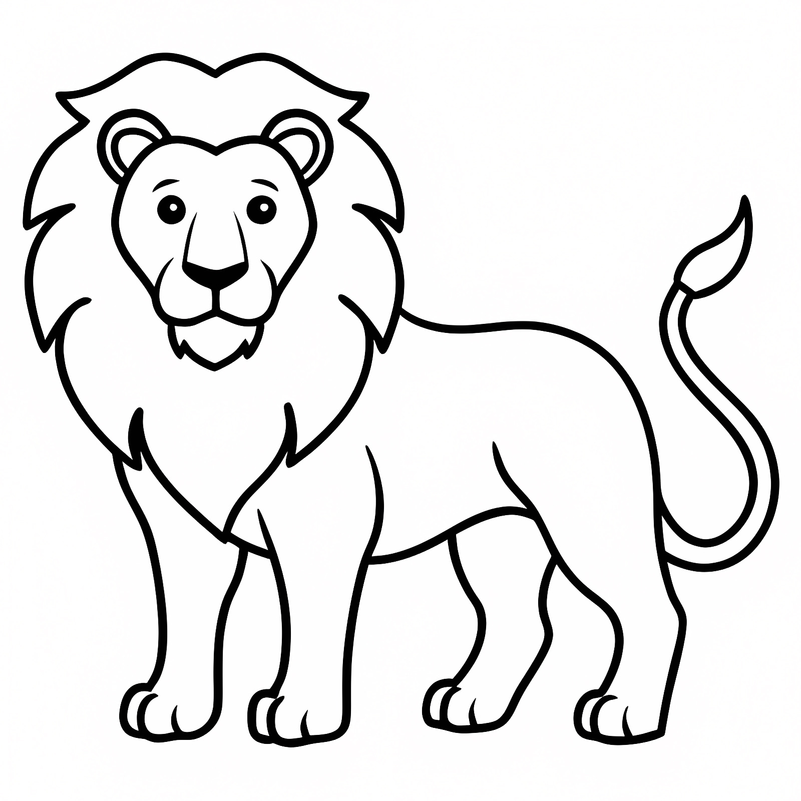 Lion illustration — Coloriage à imprimer gratuit