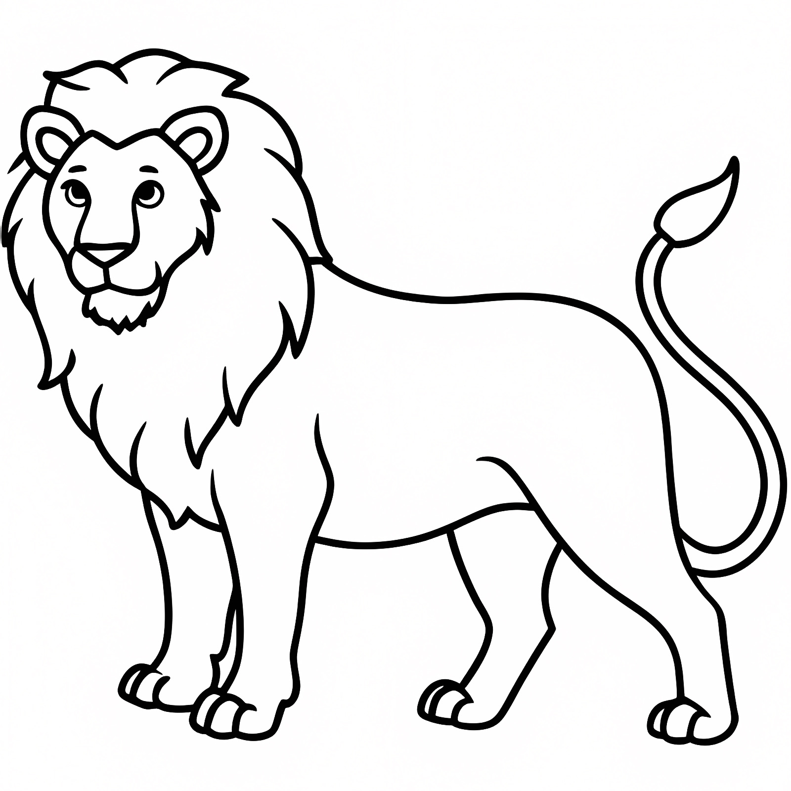 Lion majestueux savane — Coloriage à imprimer gratuit