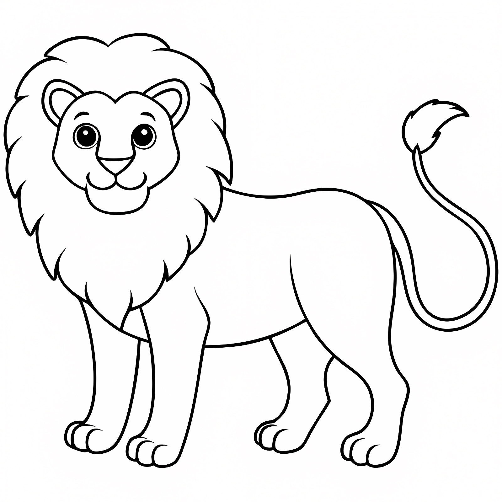 Lion facile à colorier — Coloriage à imprimer gratuit