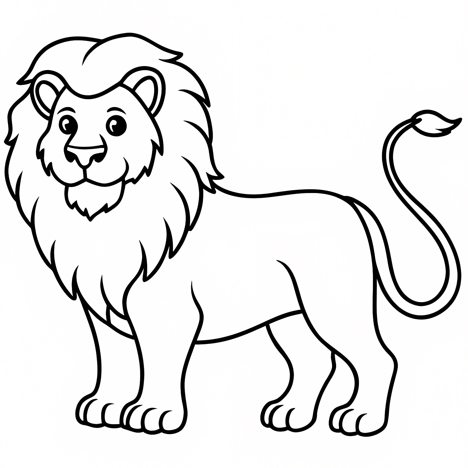 Lion simple dessin — Coloriage à imprimer gratuit