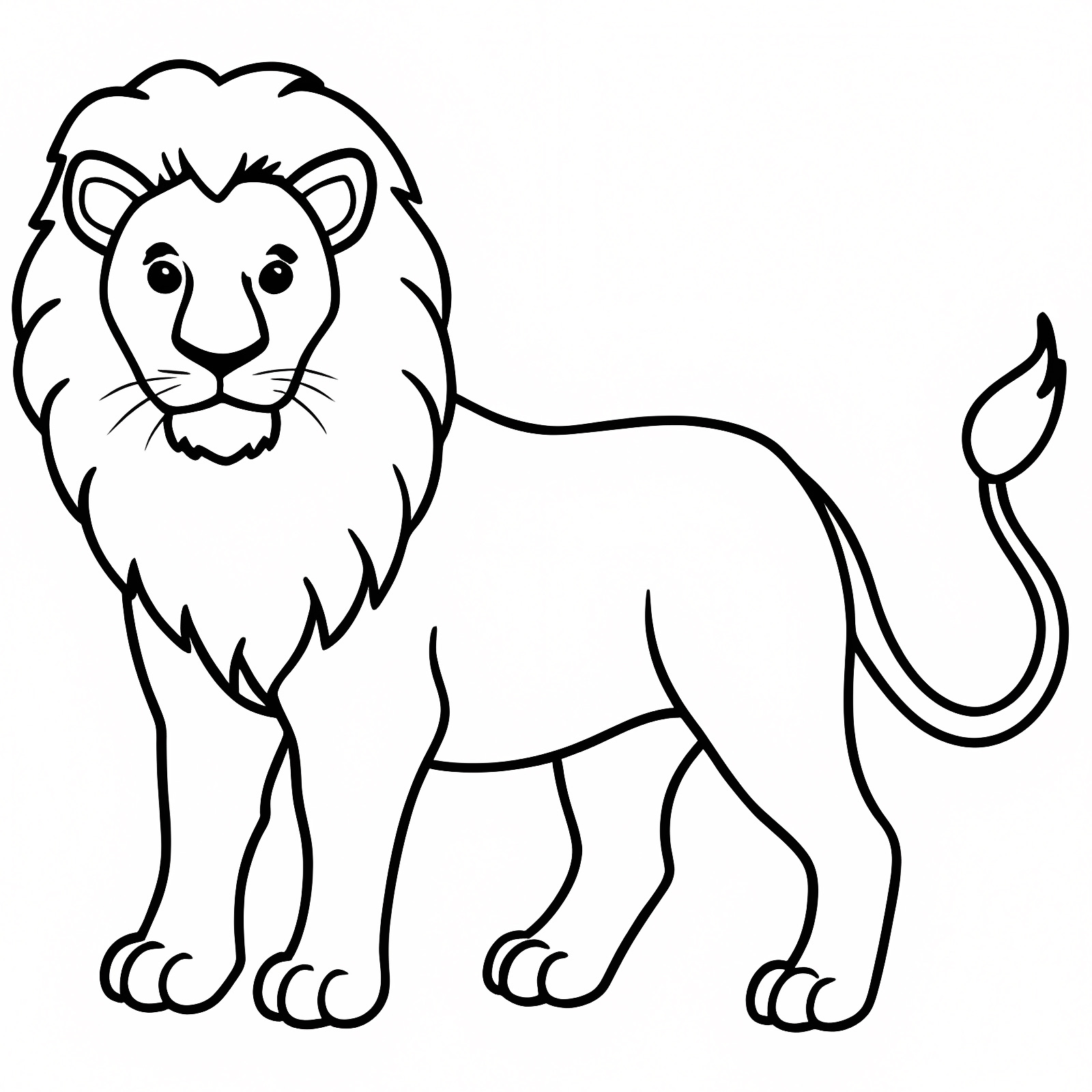 Lion ligne art — Coloriage à imprimer gratuit