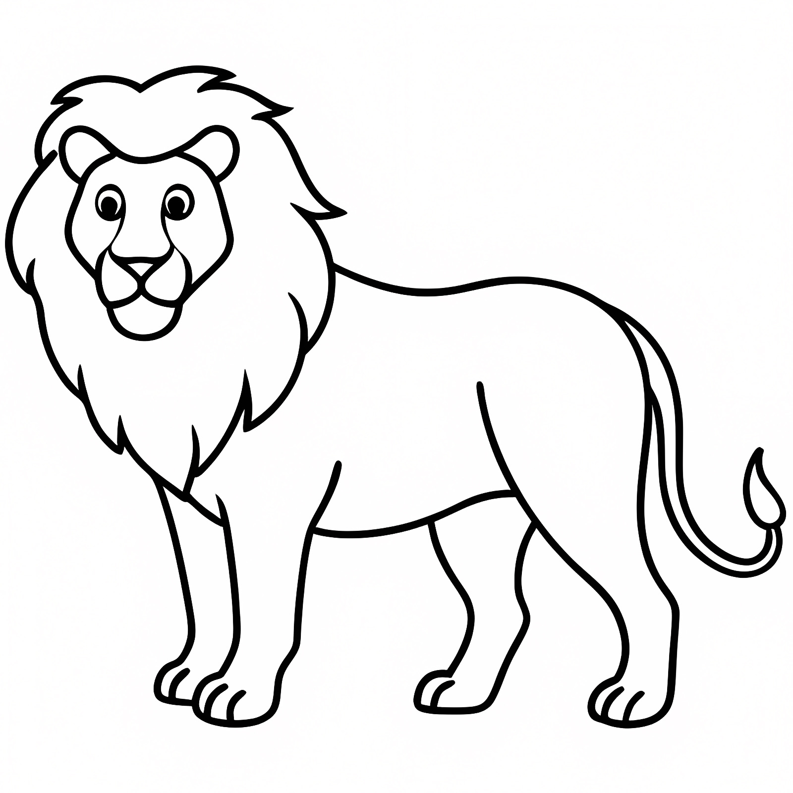 Lion art linéaire — Coloriage à imprimer gratuit