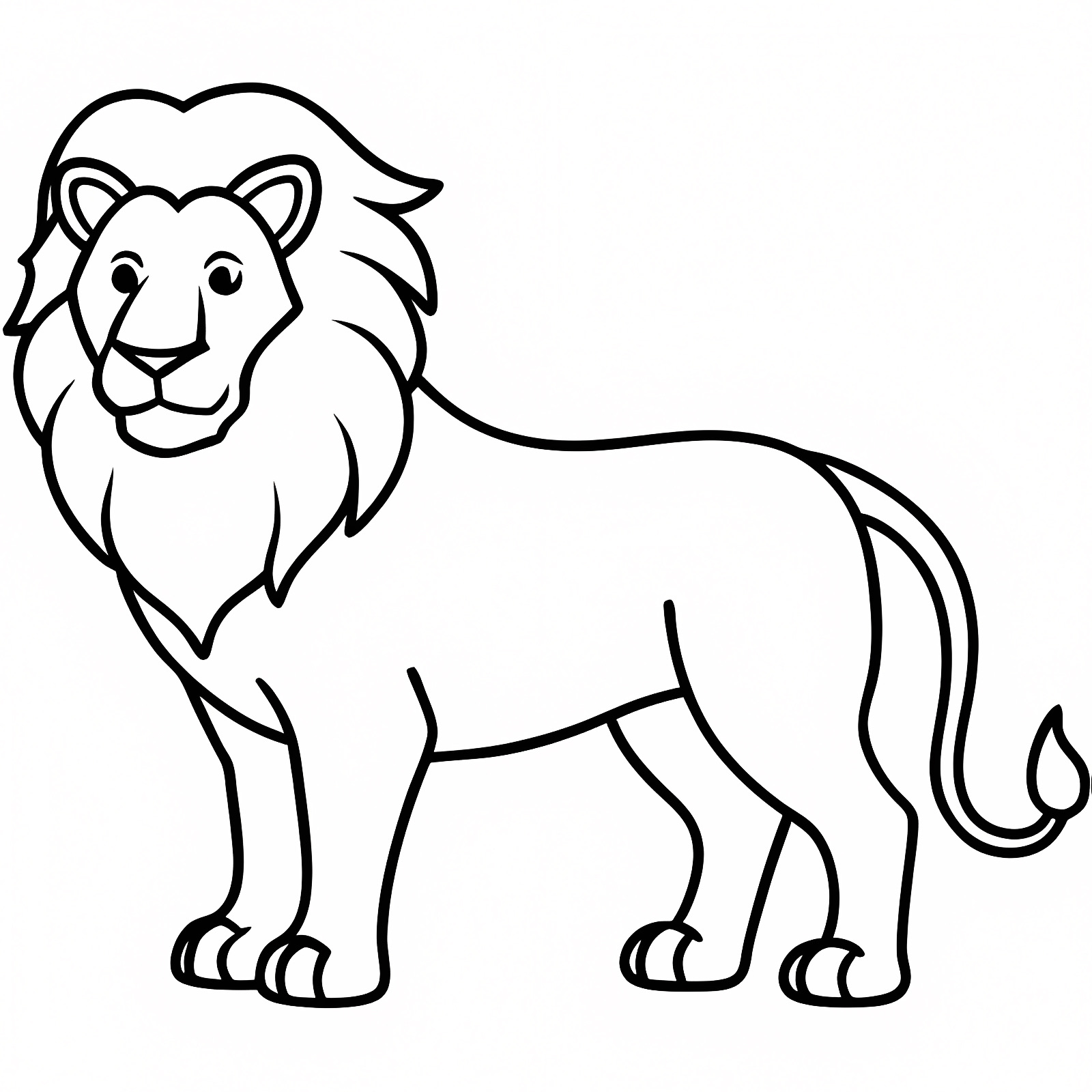 Lion entier corps — Coloriage à imprimer gratuit