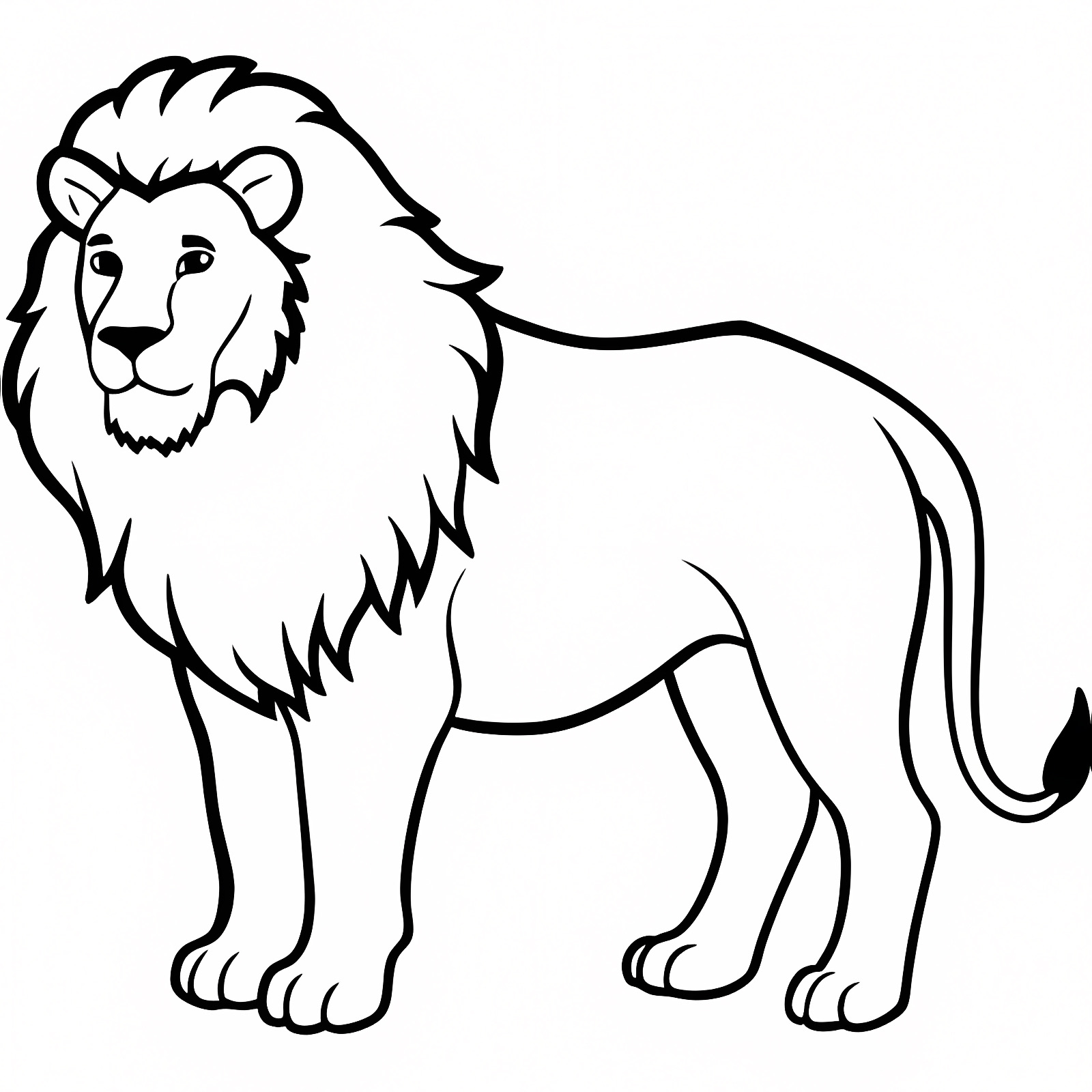 Lion savane contour — Coloriage à imprimer gratuit