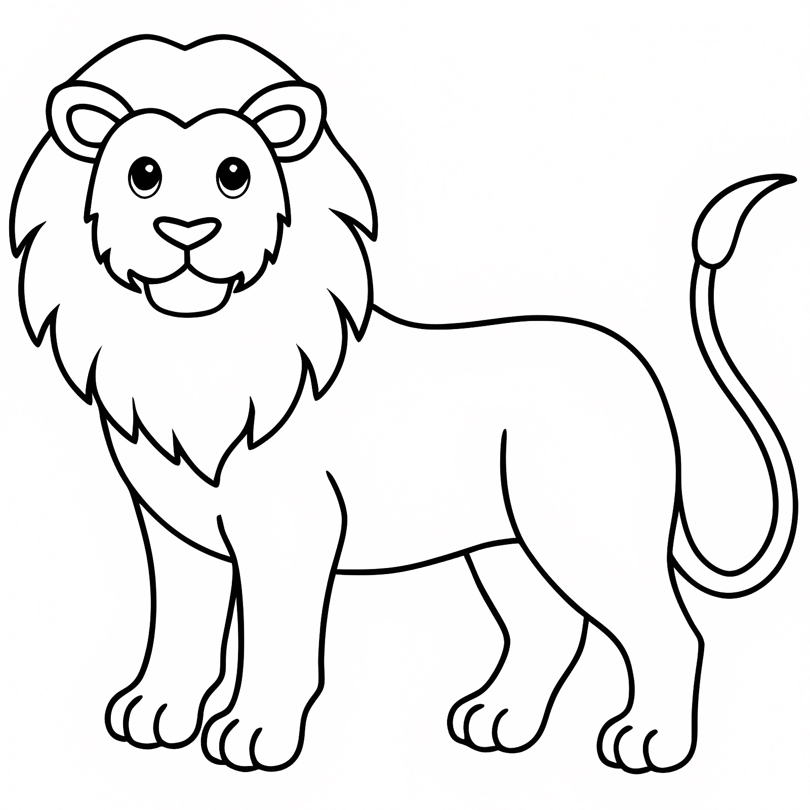 Lion coloriage contour — Coloriage à imprimer gratuit