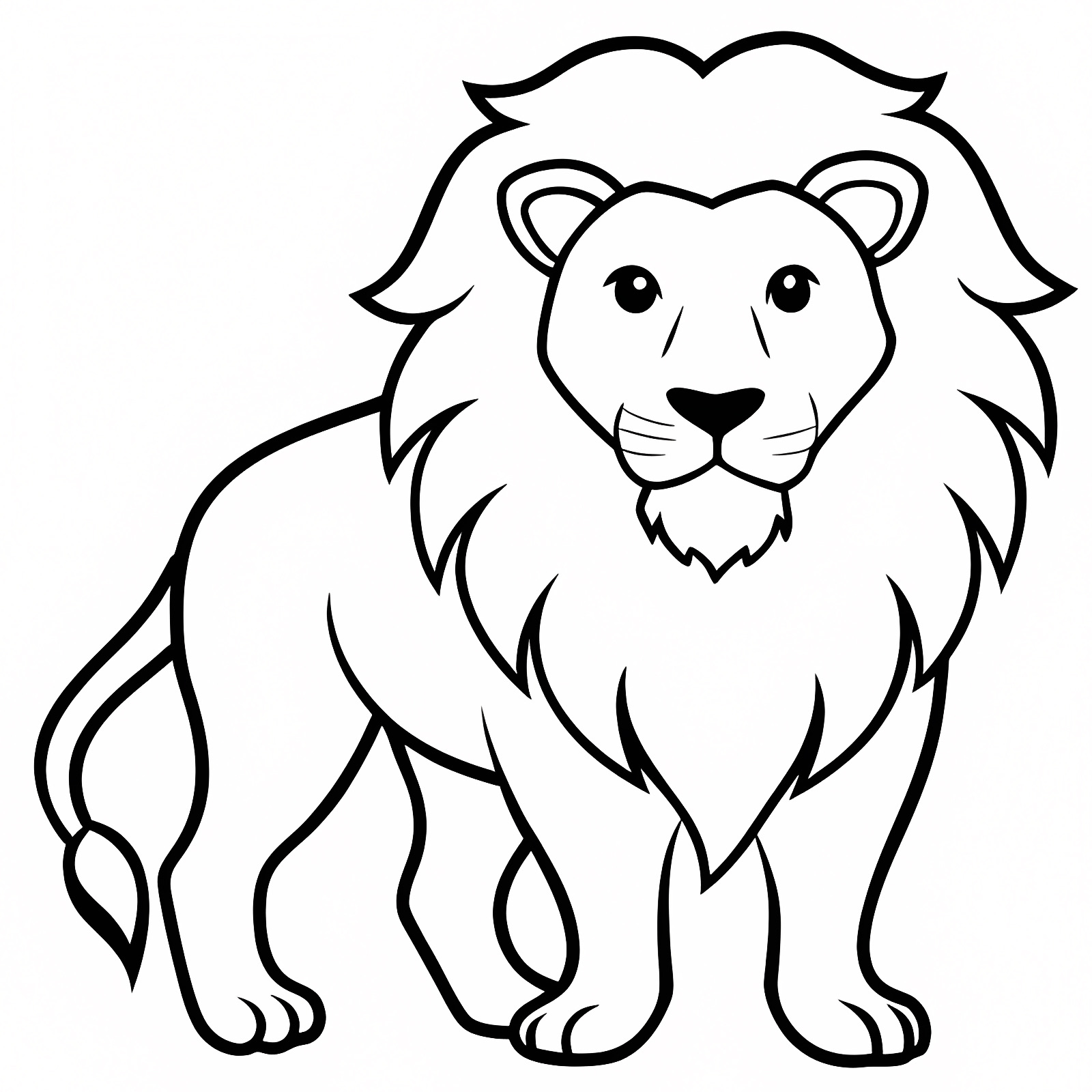 Lion dessin simple — Coloriage à imprimer gratuit