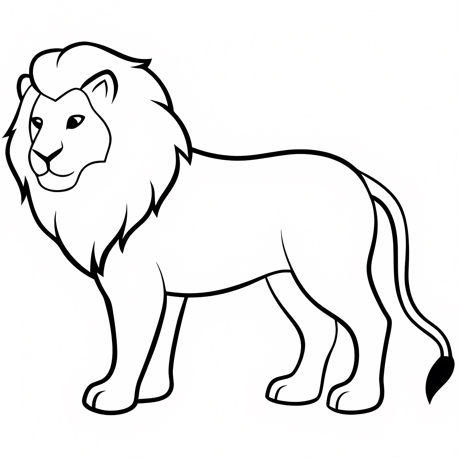Lion silhouette — Coloriage à imprimer gratuit